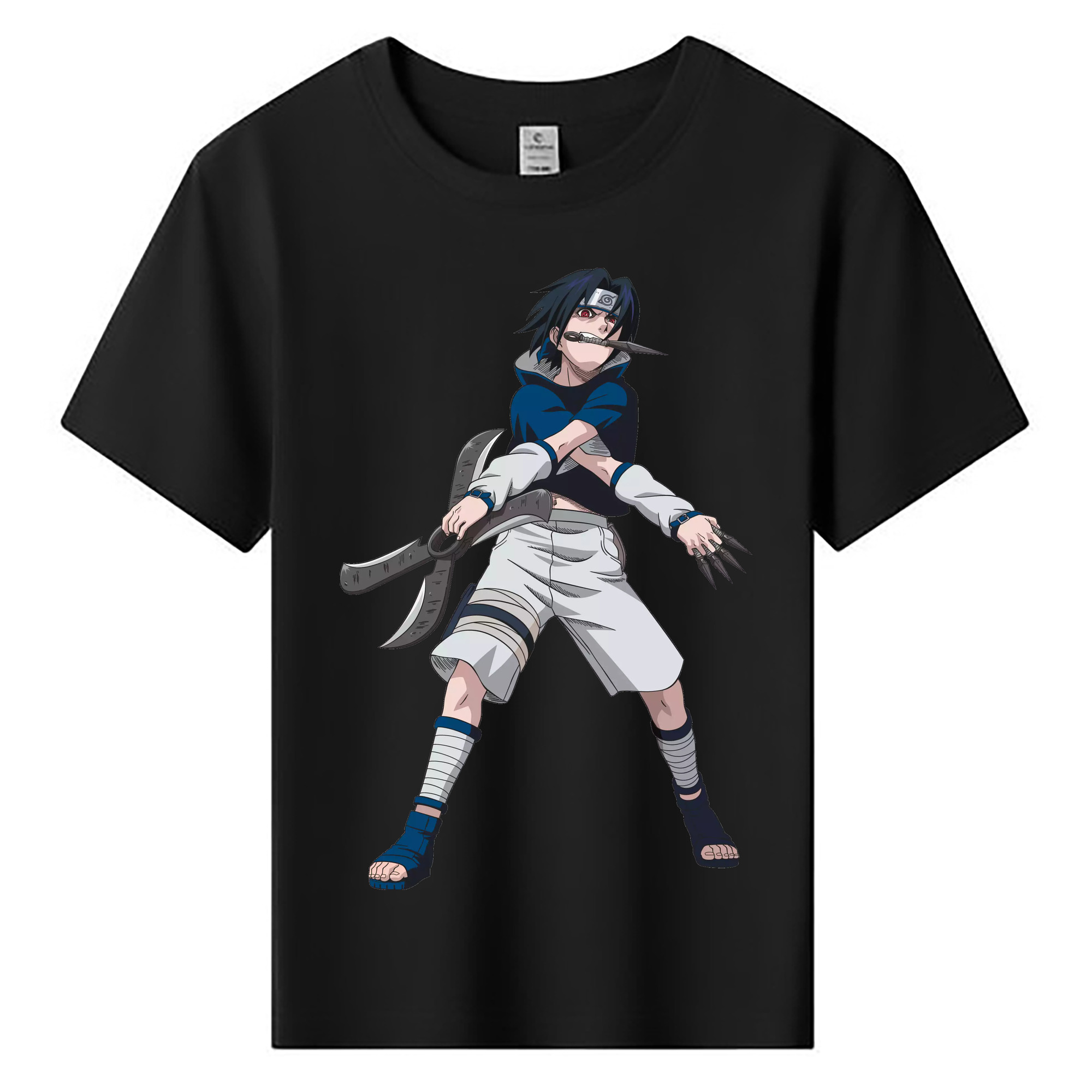 （画像用） NARUTO -ナルト- うちは サスケ Uchiha Sasuke 綿100％キッズTシャツ（フロントプリント）
