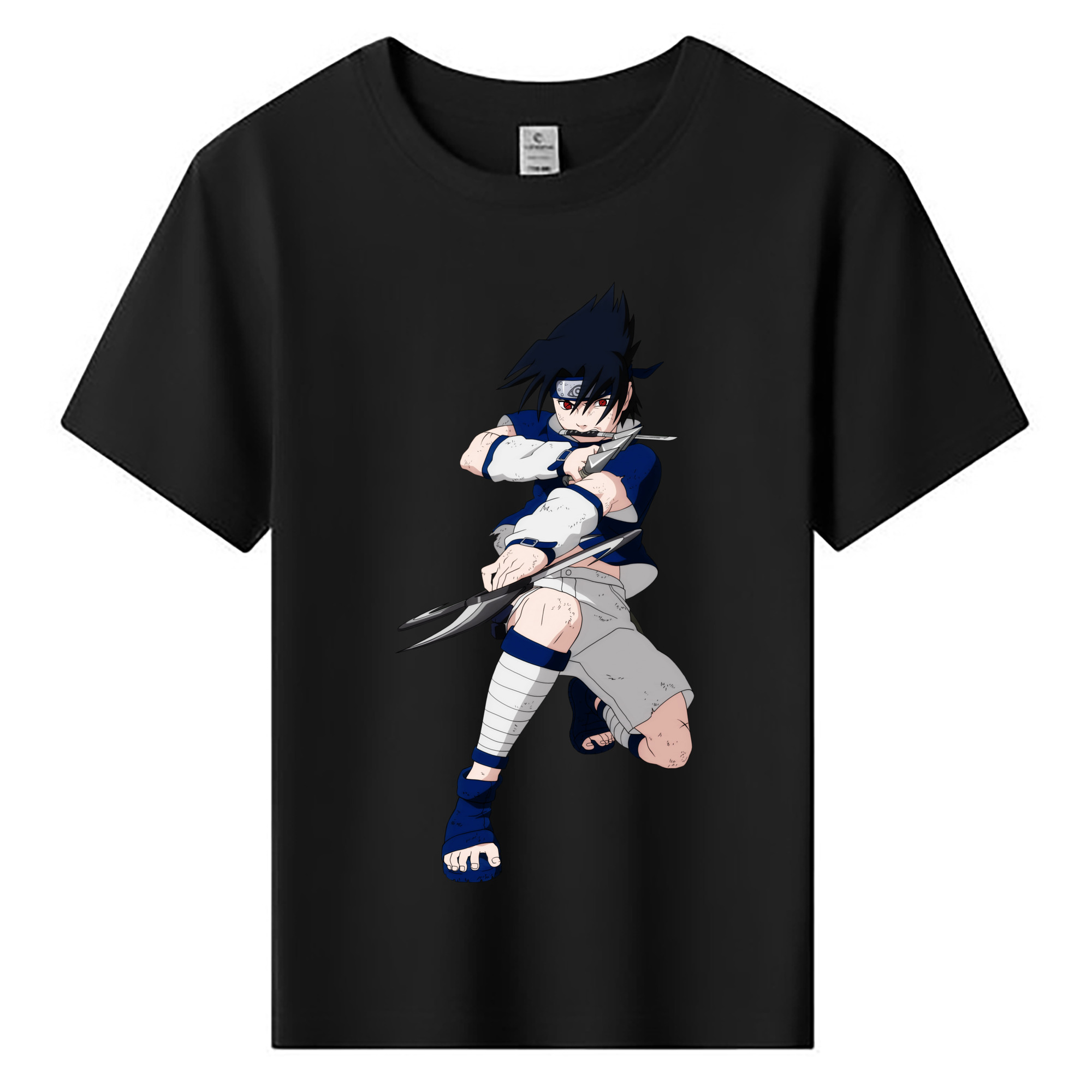 （画像用） NARUTO -ナルト- うちは サスケ Uchiha Sasuke 綿100％キッズTシャツ（フロントプリント）