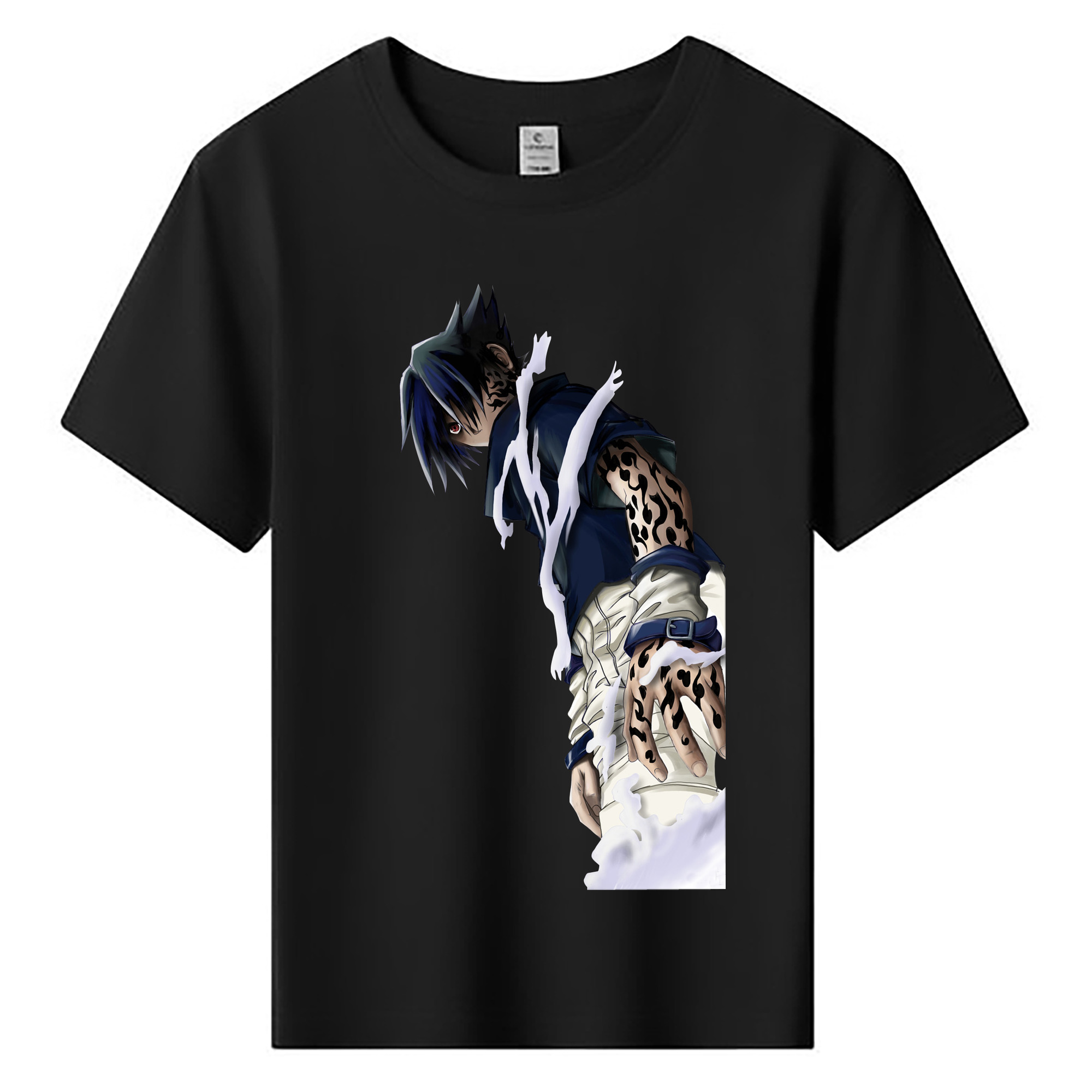 （画像用） NARUTO -ナルト- うちは サスケ Uchiha Sasuke 綿100％キッズTシャツ（フロントプリント）