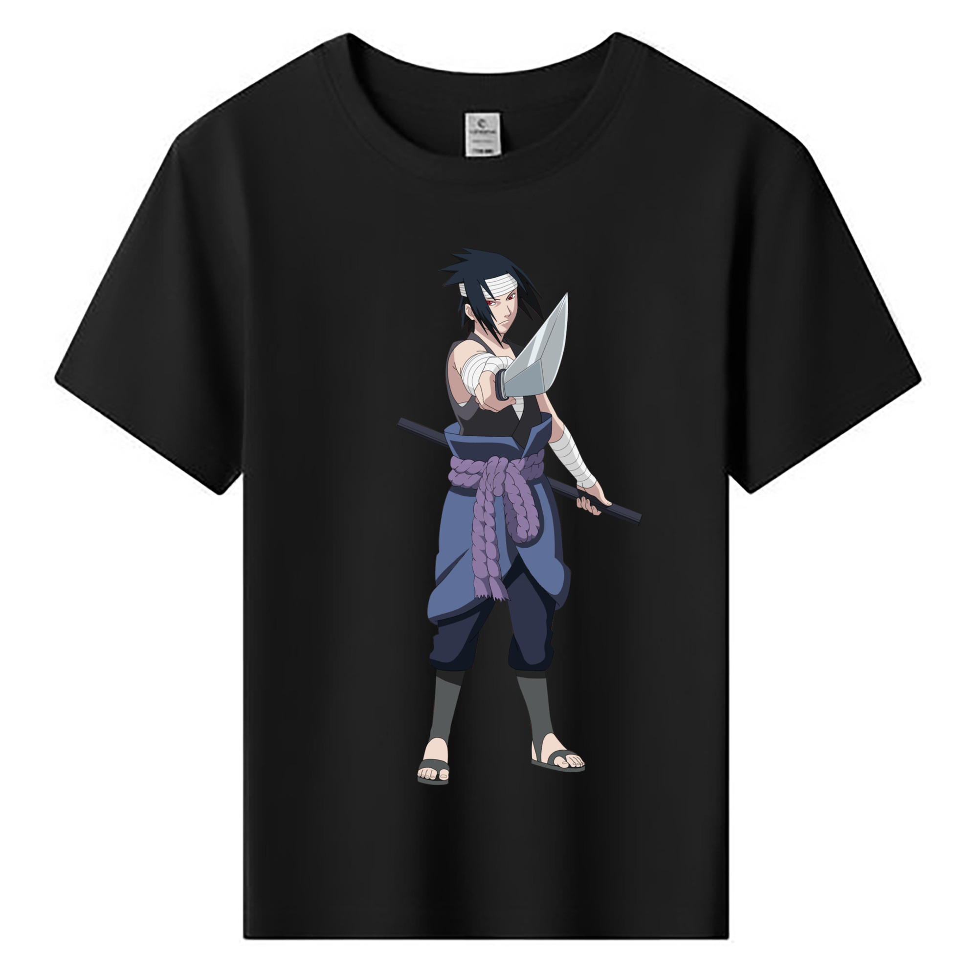 （画像用） NARUTO -ナルト- うちは サスケ Uchiha Sasuke 綿100％キッズTシャツ（フロントプリント）