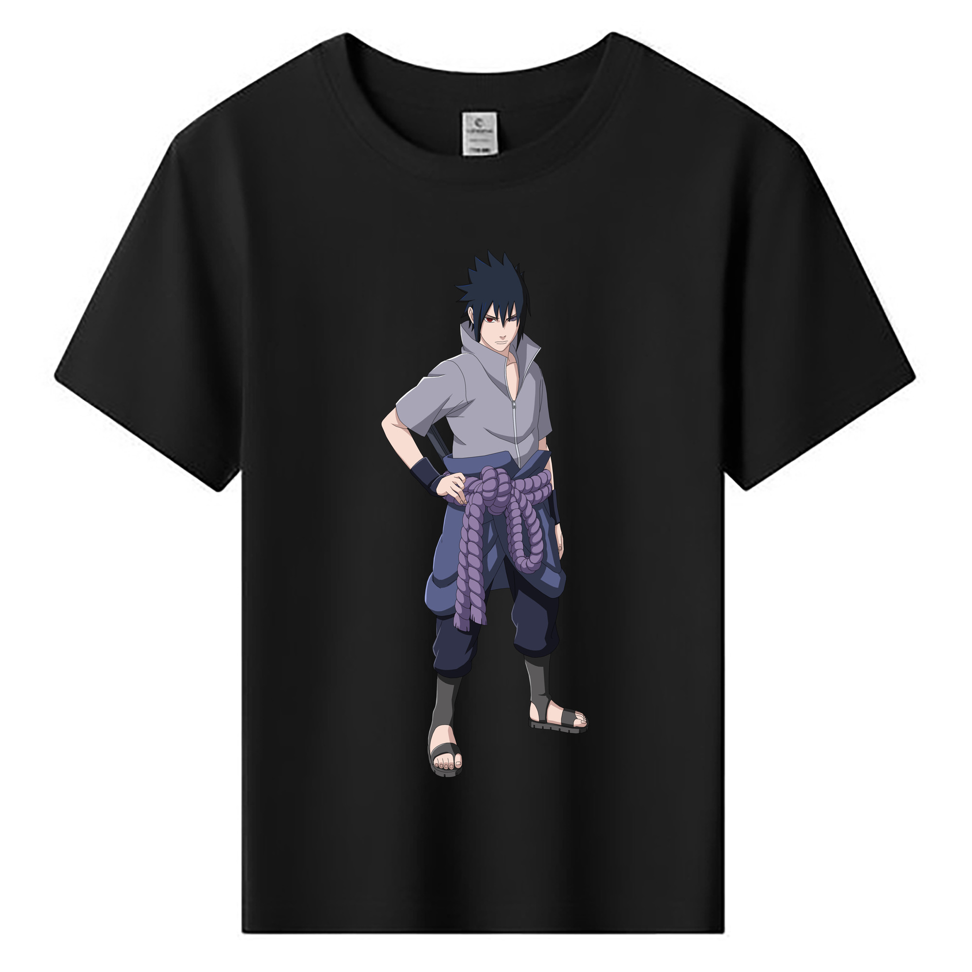（画像用） NARUTO -ナルト- うちは サスケ Uchiha Sasuke 綿100％キッズTシャツ（フロントプリント）