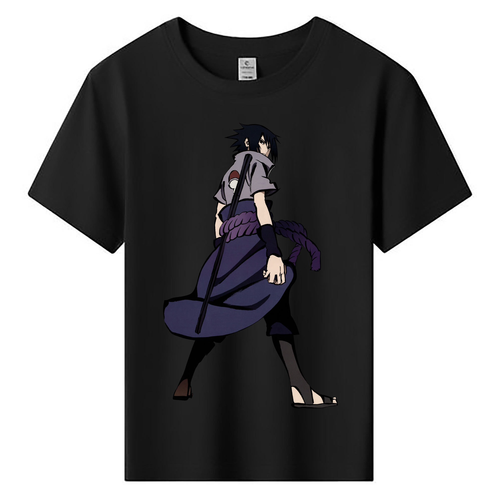 （画像用） NARUTO -ナルト- うちは サスケ Uchiha Sasuke 綿100％キッズTシャツ（フロントプリント）