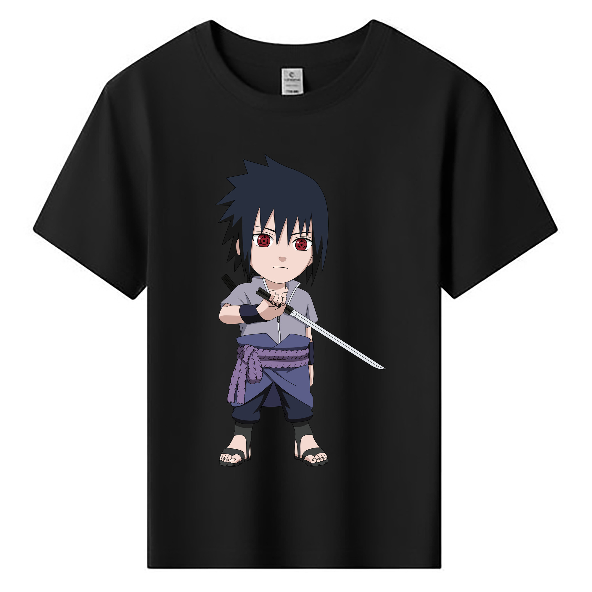 （画像用） NARUTO -ナルト- うちは サスケ Uchiha Sasuke 綿100％キッズTシャツ（フロントプリント）