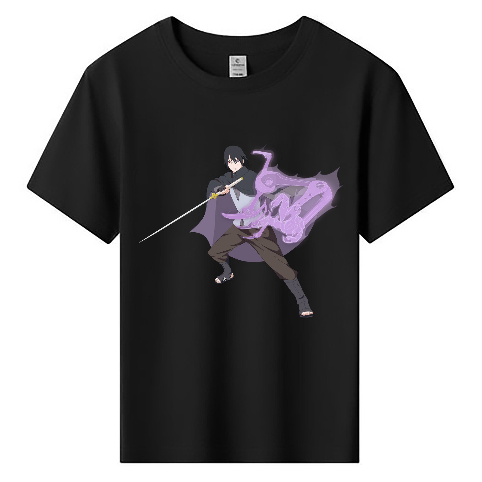 （画像用） NARUTO -ナルト- うちは サスケ Uchiha Sasuke 綿100％キッズTシャツ（フロントプリント）