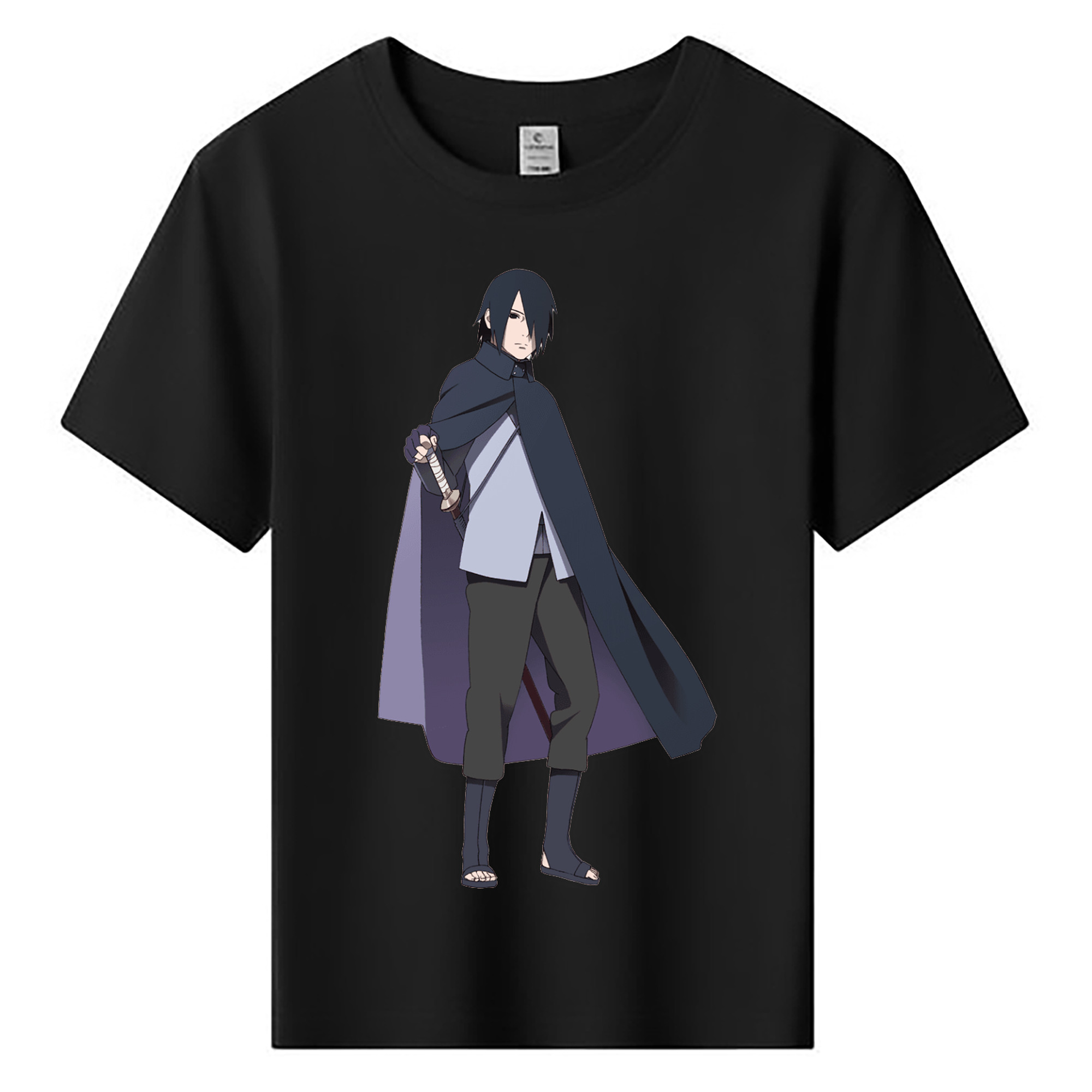 （画像用） NARUTO -ナルト- うちは サスケ Uchiha Sasuke 綿100％キッズTシャツ（フロントプリント）