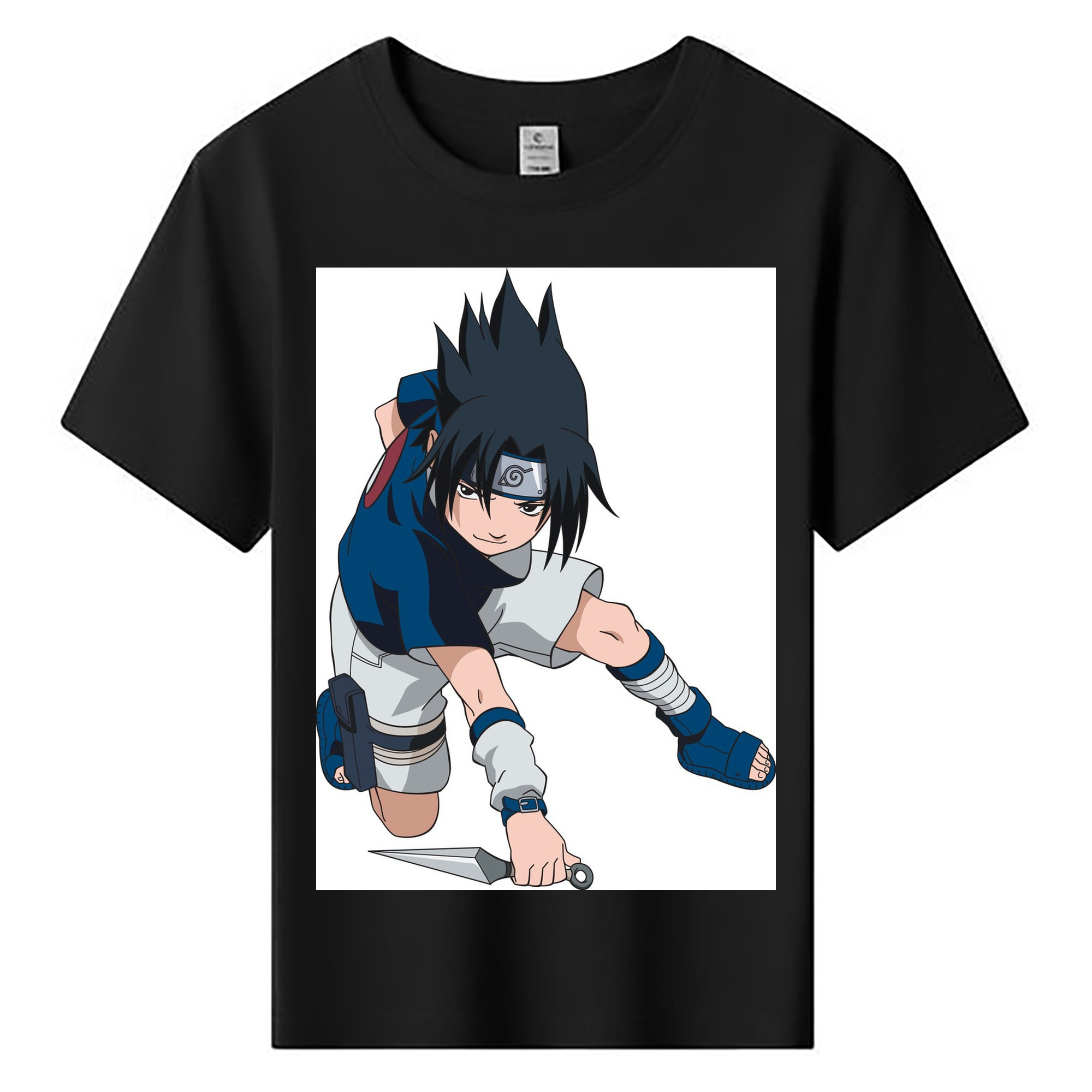 （画像用） NARUTO -ナルト- うちは サスケ Uchiha Sasuke 綿100％キッズTシャツ（フロントプリント）