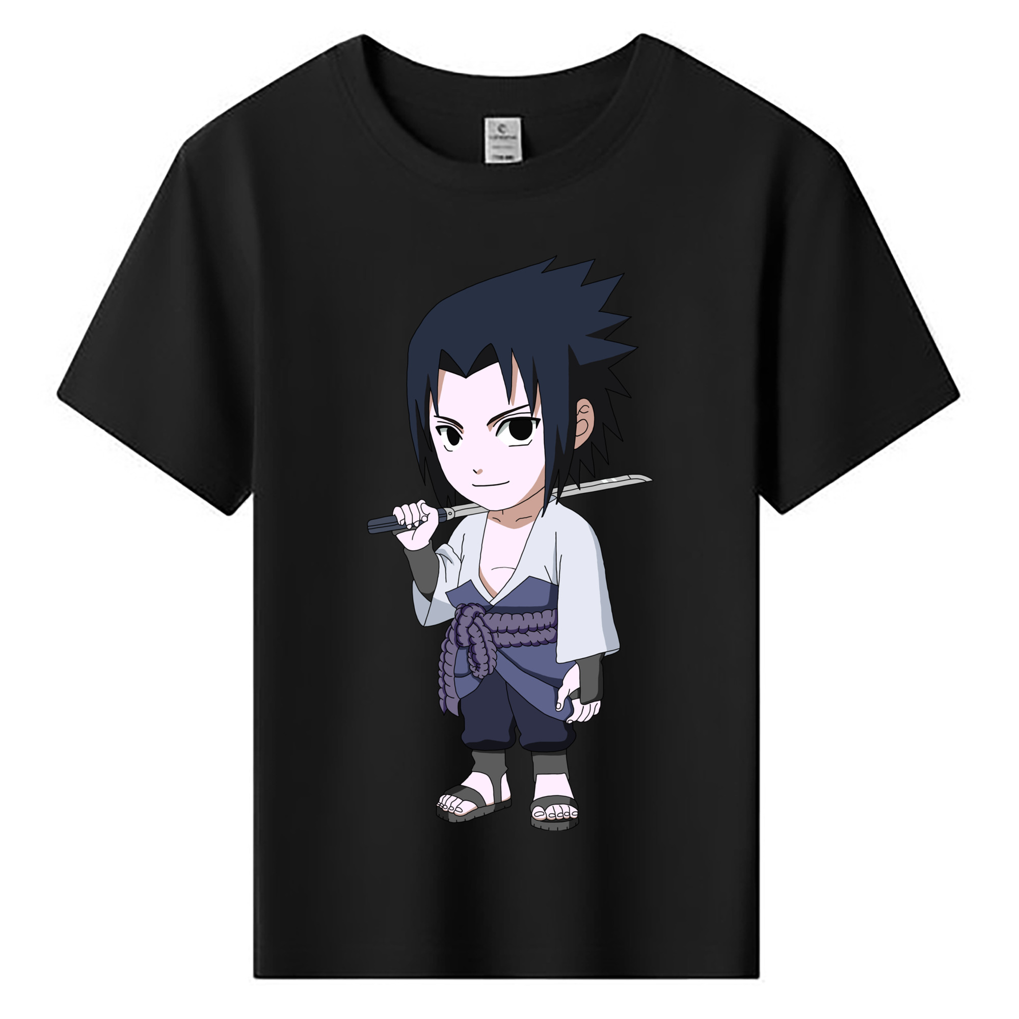 （画像用） NARUTO -ナルト- うちは サスケ Uchiha Sasuke 綿100％キッズTシャツ（フロントプリント）