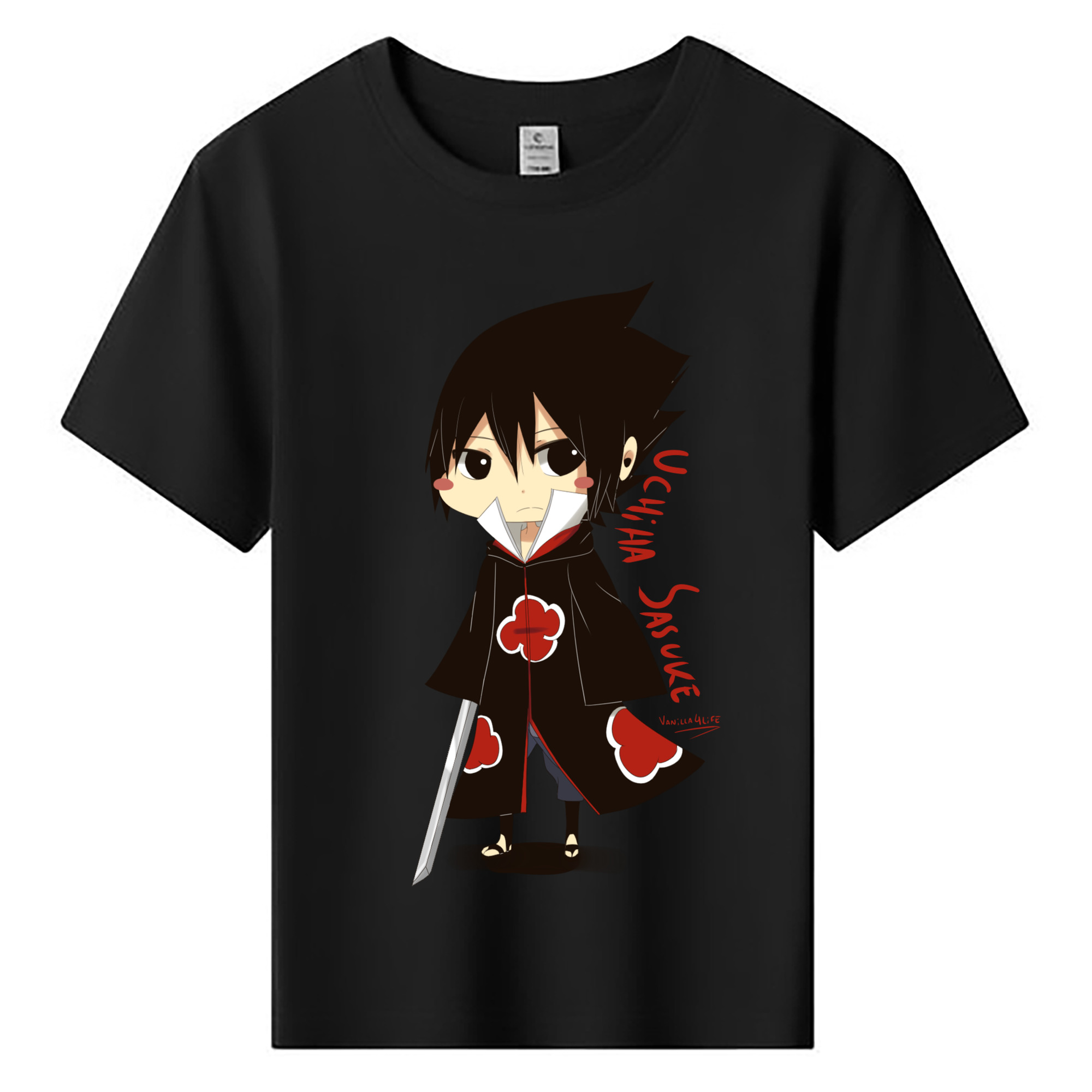 （画像用） NARUTO -ナルト- うちは サスケ Uchiha Sasuke 綿100％キッズTシャツ（フロントプリント）