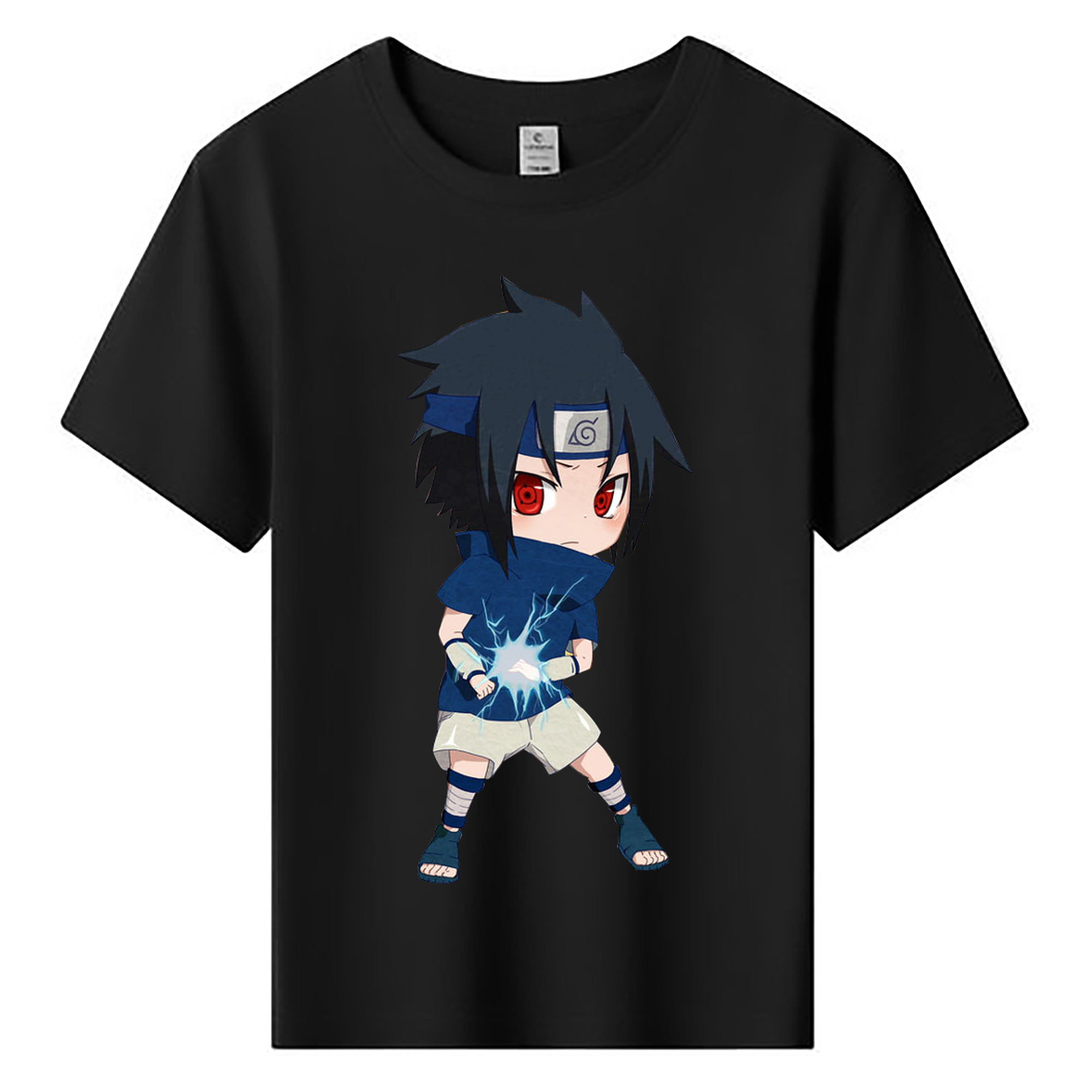 （画像用） NARUTO -ナルト- うちは サスケ Uchiha Sasuke 綿100％キッズTシャツ（フロントプリント）