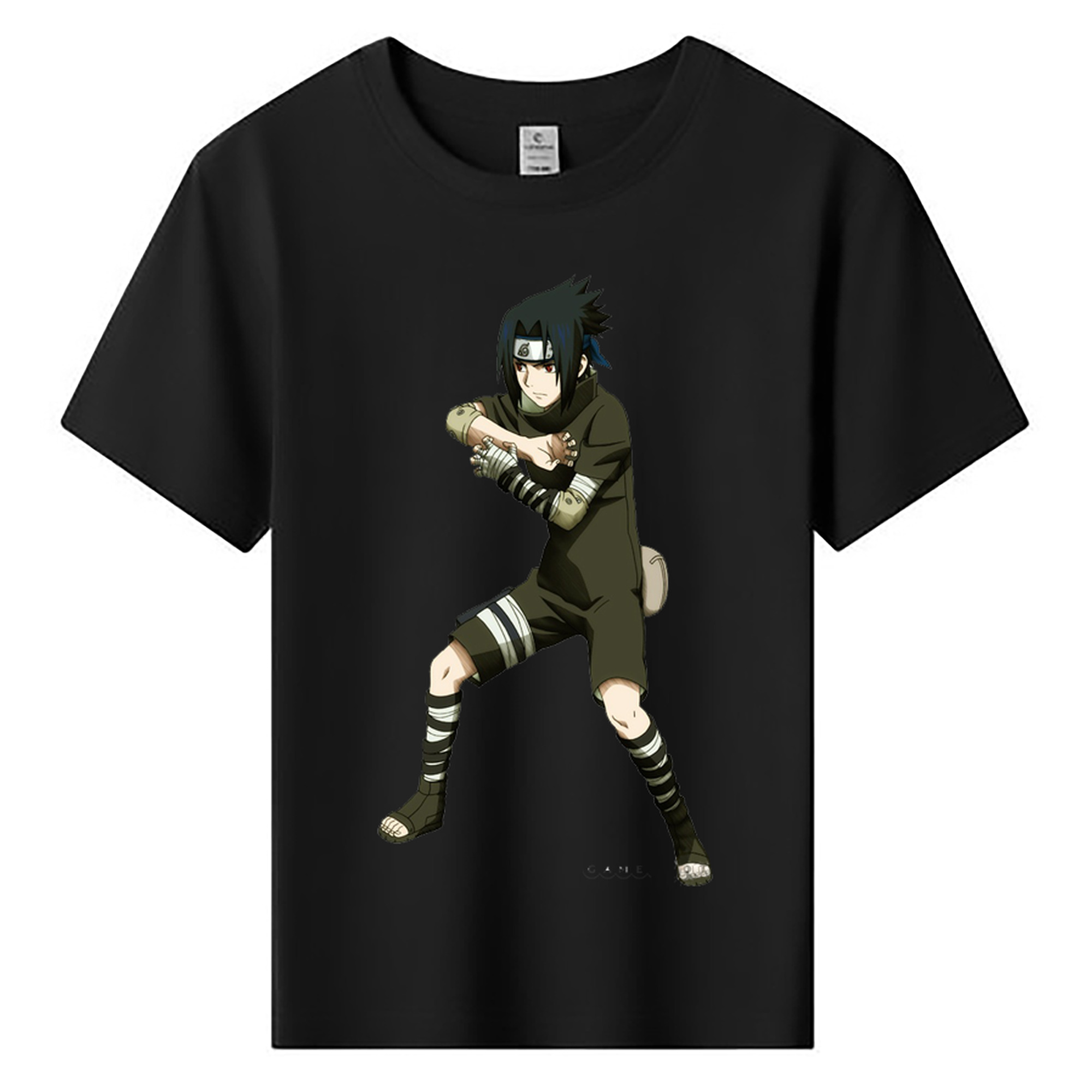 （画像用） NARUTO -ナルト- うちは サスケ Uchiha Sasuke 綿100％キッズTシャツ（フロントプリント）