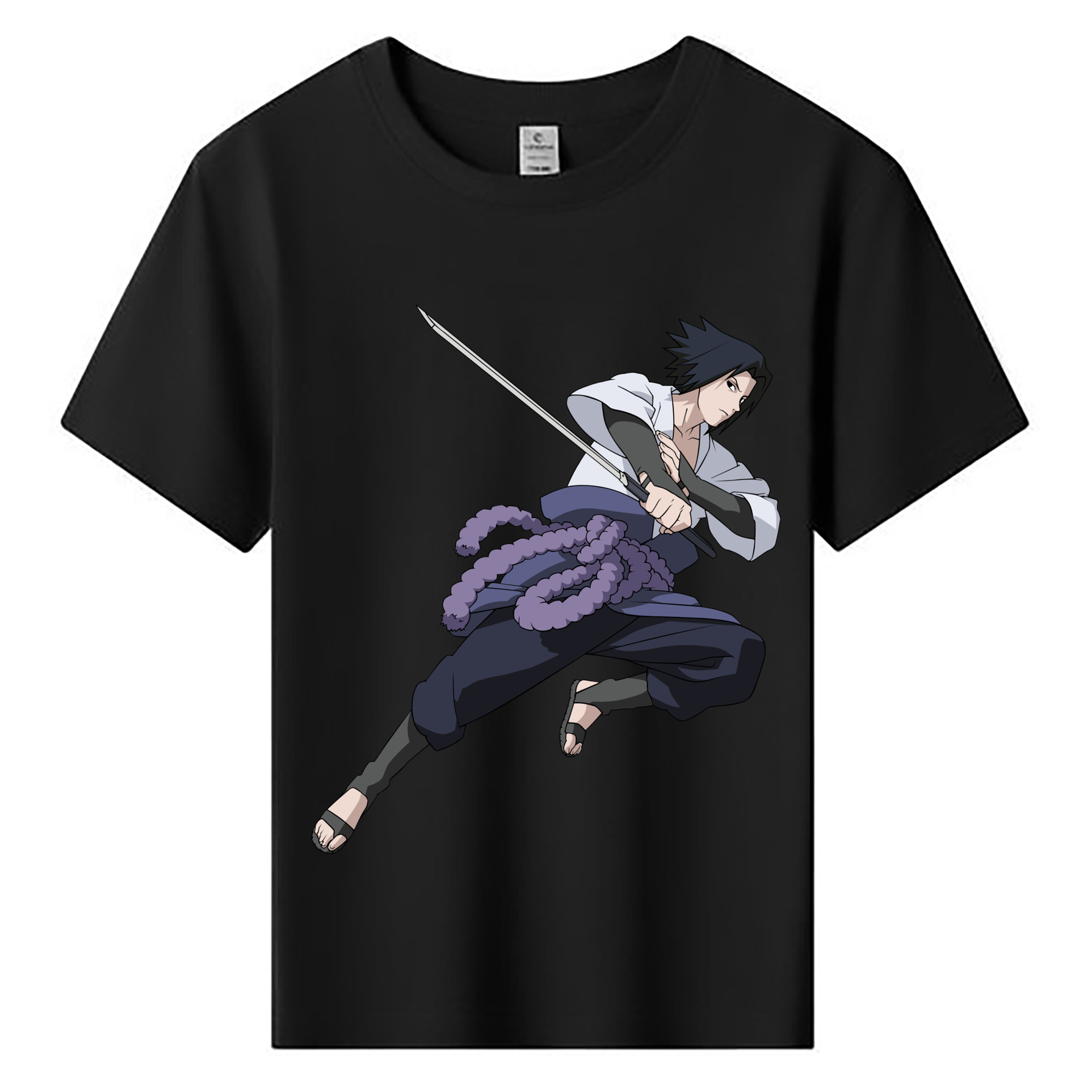（画像用） NARUTO -ナルト- うちは サスケ Uchiha Sasuke 綿100％キッズTシャツ（フロントプリント）