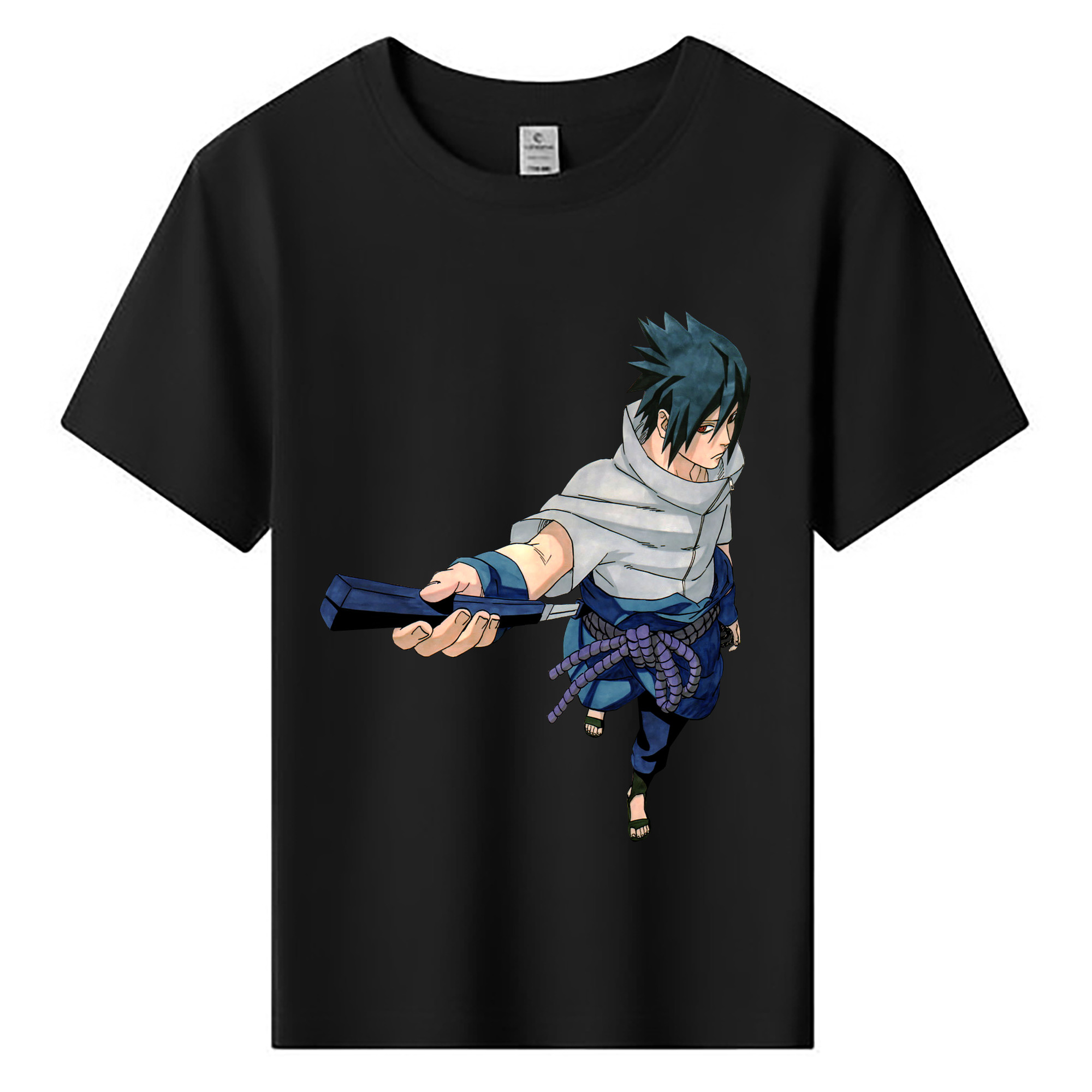 （画像用） NARUTO -ナルト- うちは サスケ Uchiha Sasuke 綿100％キッズTシャツ（フロントプリント）