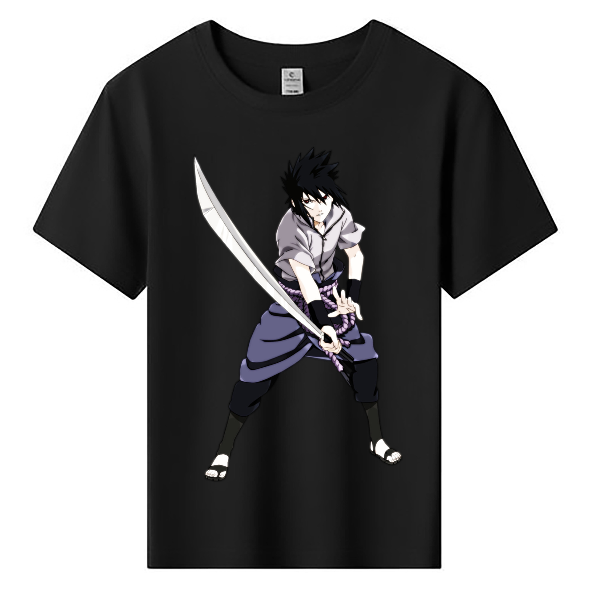 （画像用） NARUTO -ナルト- うちは サスケ Uchiha Sasuke 綿100％キッズTシャツ（フロントプリント）