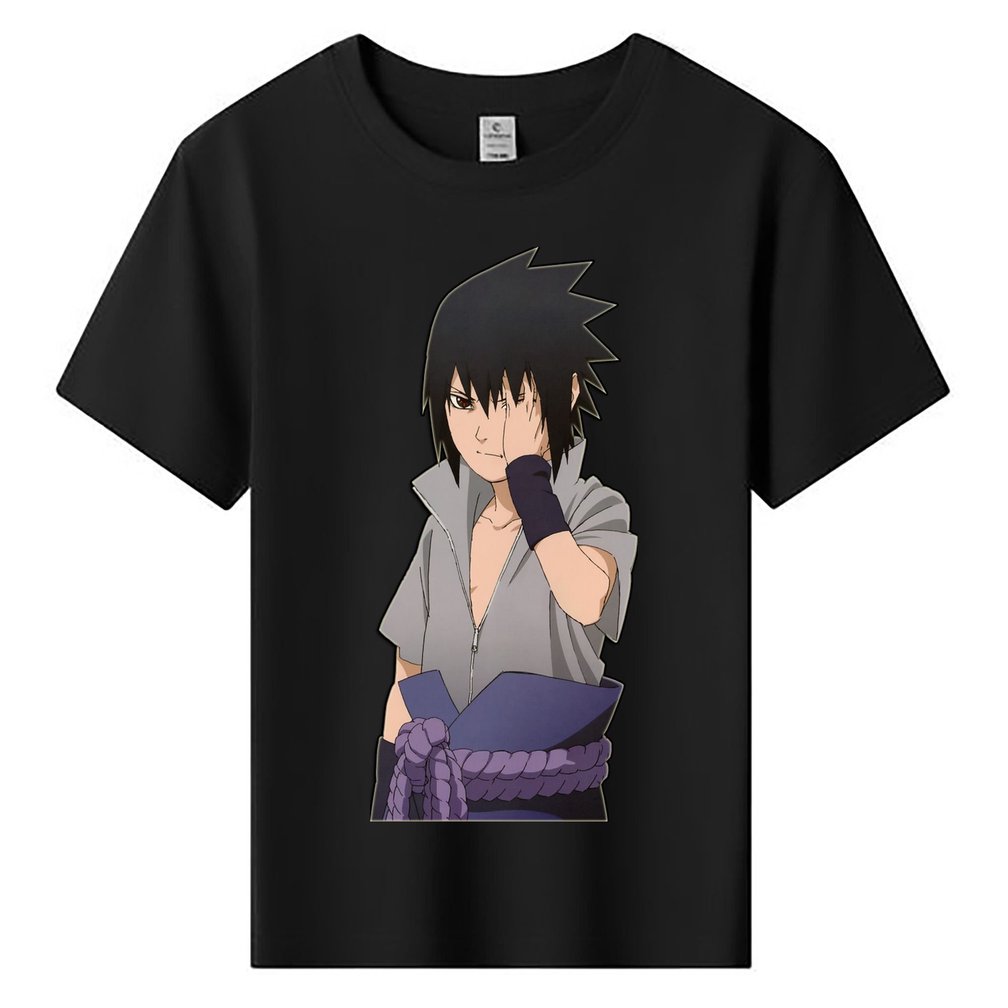 （画像用） NARUTO -ナルト- うちは サスケ Uchiha Sasuke 綿100％キッズTシャツ（フロントプリント）
