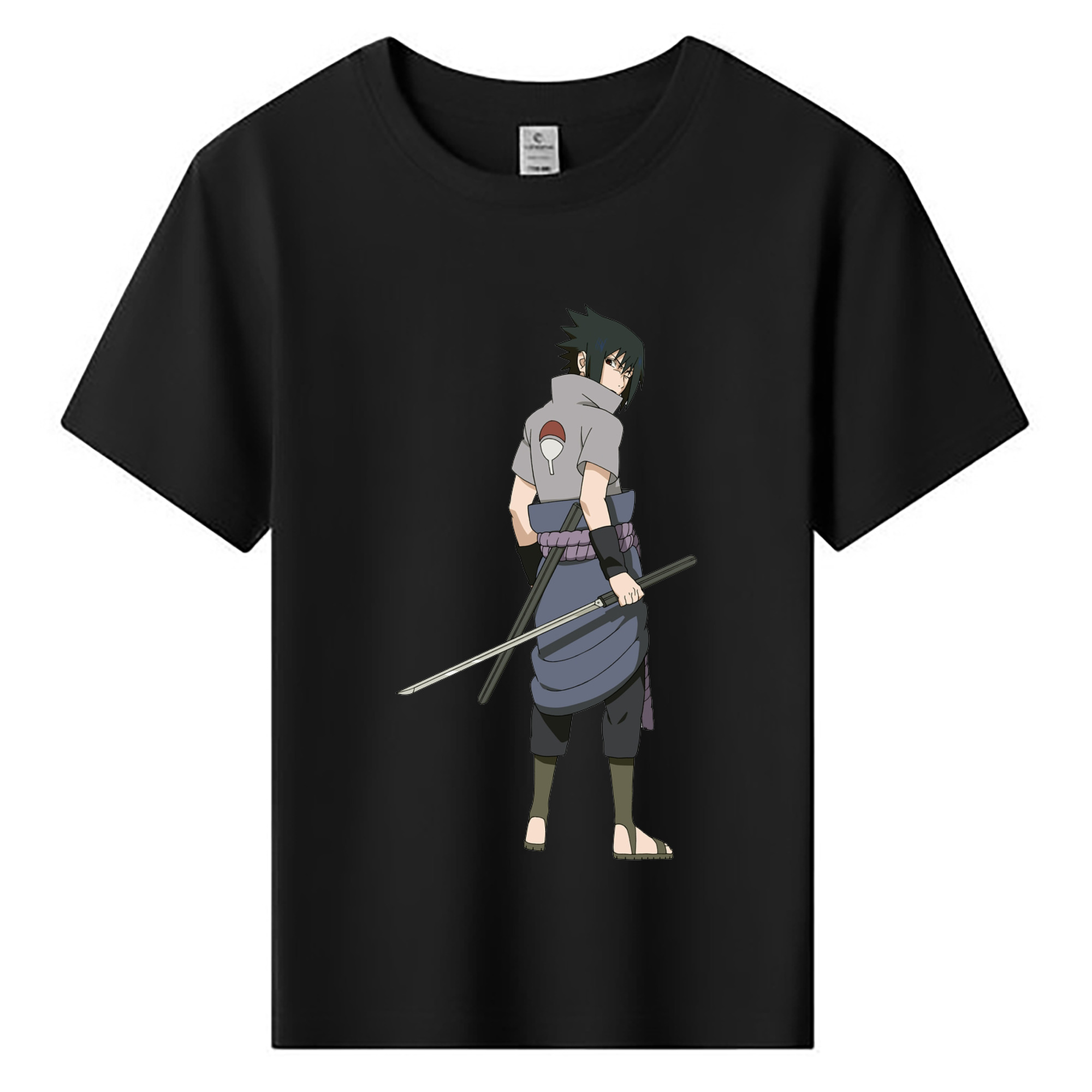 （画像用） NARUTO -ナルト- うちは サスケ Uchiha Sasuke 綿100％キッズTシャツ（フロントプリント）