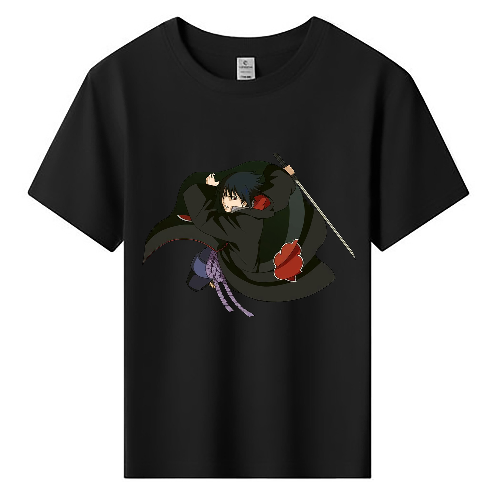 （画像用） NARUTO -ナルト- うちは サスケ Uchiha Sasuke 綿100％キッズTシャツ（フロントプリント）
