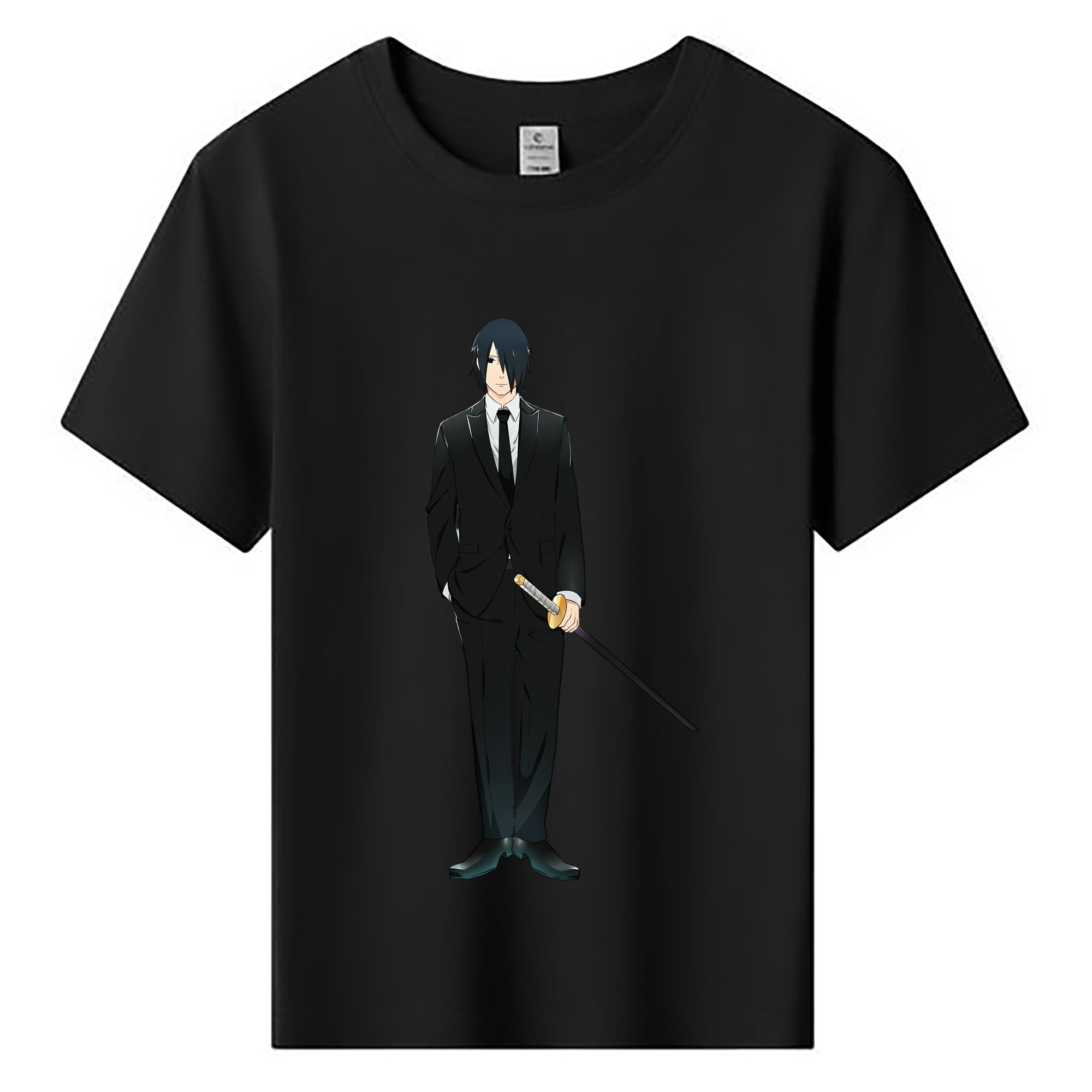 （画像用） NARUTO -ナルト- うちは サスケ Uchiha Sasuke 綿100％キッズTシャツ（フロントプリント）