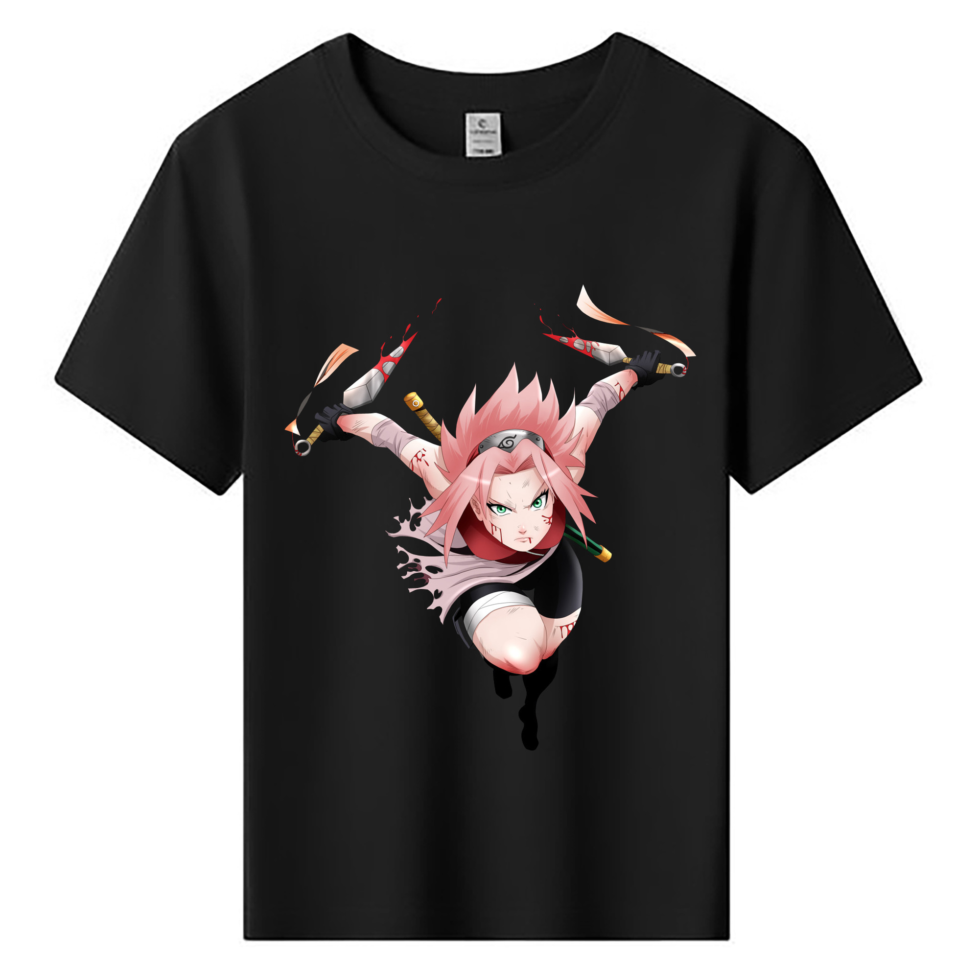 （画像用） NARUTO -ナルト- 春野サクラ Haruno Sakura 綿100％キッズTシャツ（フロントプリント）