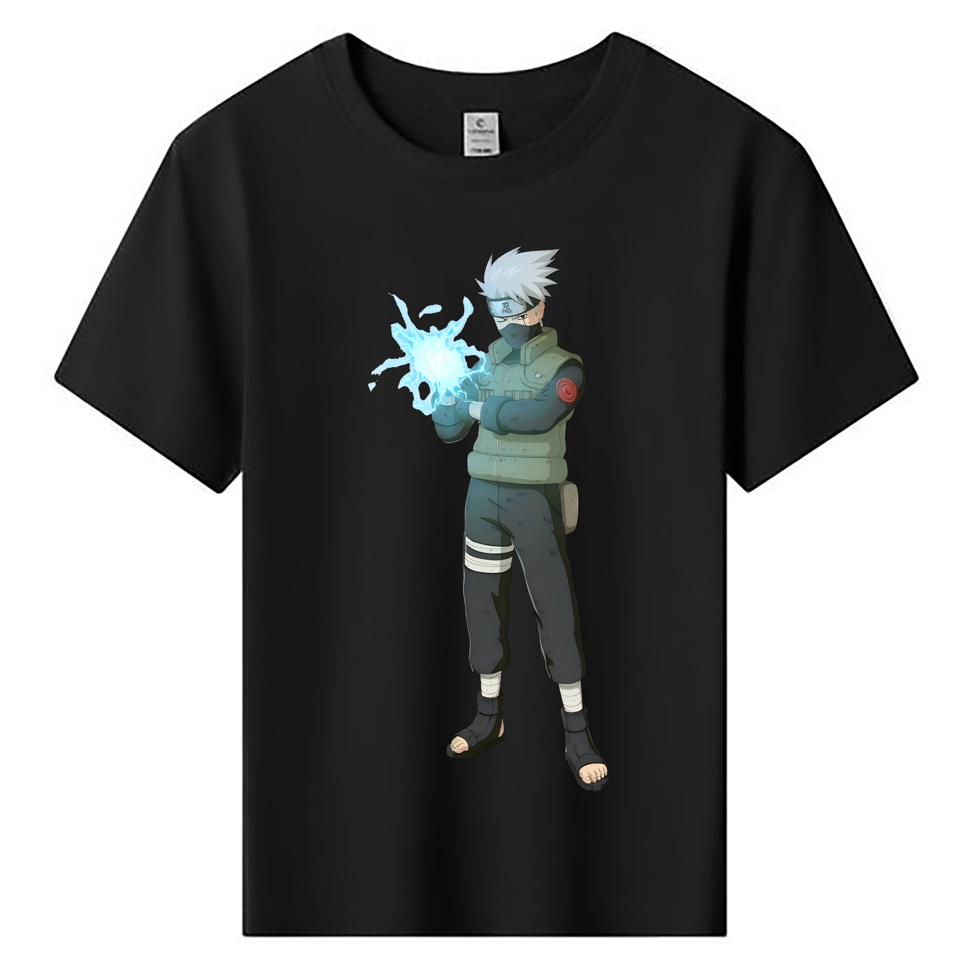 （画像用） NARUTO -ナルト- はたけ カカシ Hatake Kakashi 綿100％キッズTシャツ（フロントプリント）