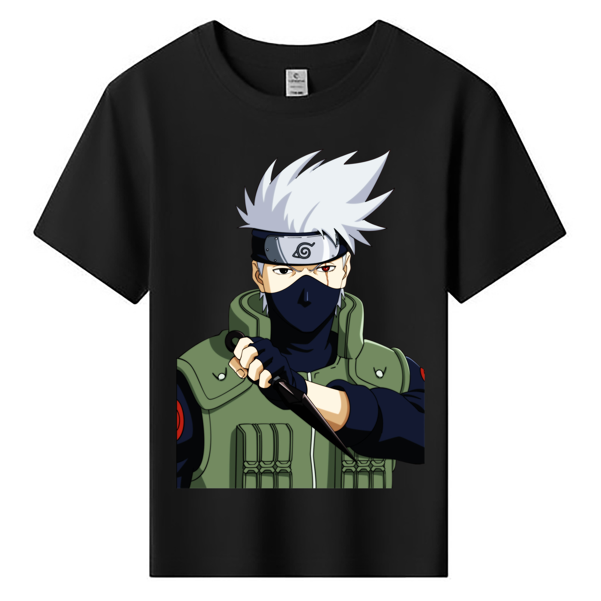 （画像用） NARUTO -ナルト- はたけ カカシ Hatake Kakashi 綿100％キッズTシャツ（フロントプリント）