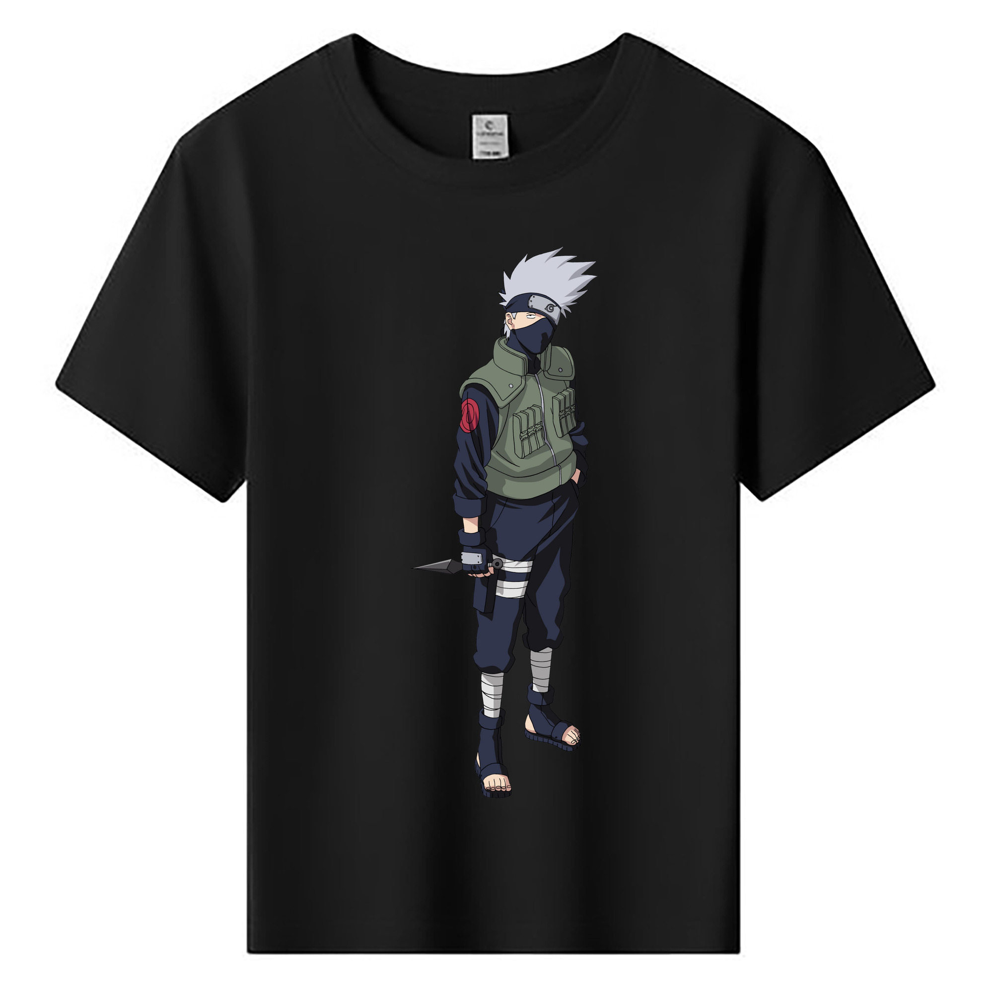 （画像用） NARUTO -ナルト- はたけ カカシ Hatake Kakashi 綿100％キッズTシャツ（フロントプリント）
