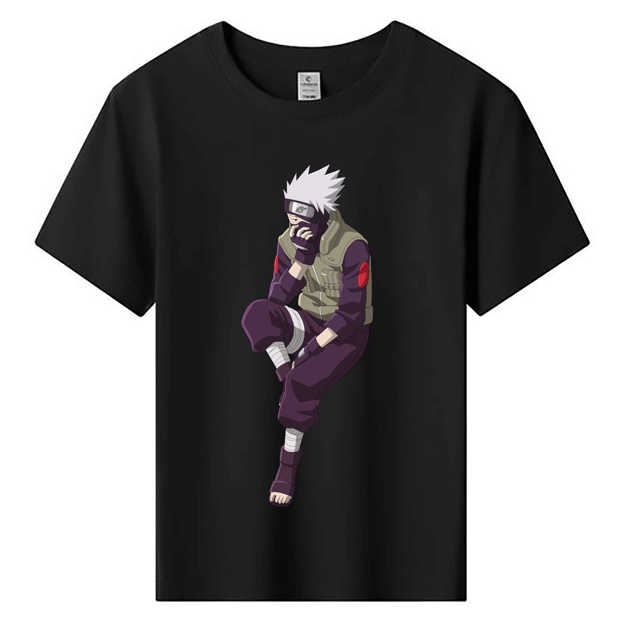 （画像用） NARUTO -ナルト- はたけ カカシ Hatake Kakashi 綿100％キッズTシャツ（フロントプリント）