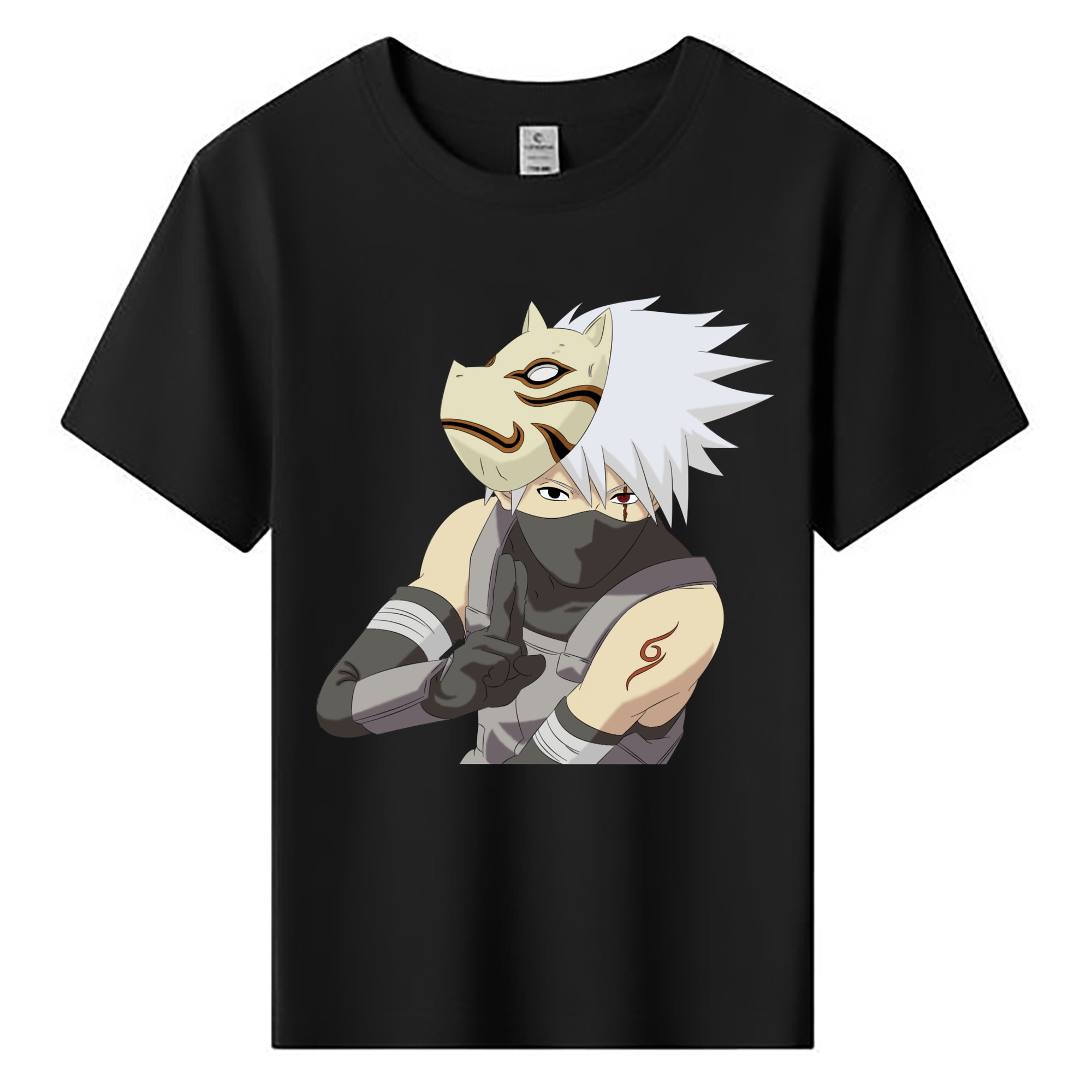 （画像用） NARUTO -ナルト- はたけ カカシ Hatake Kakashi 綿100％キッズTシャツ（フロントプリント）