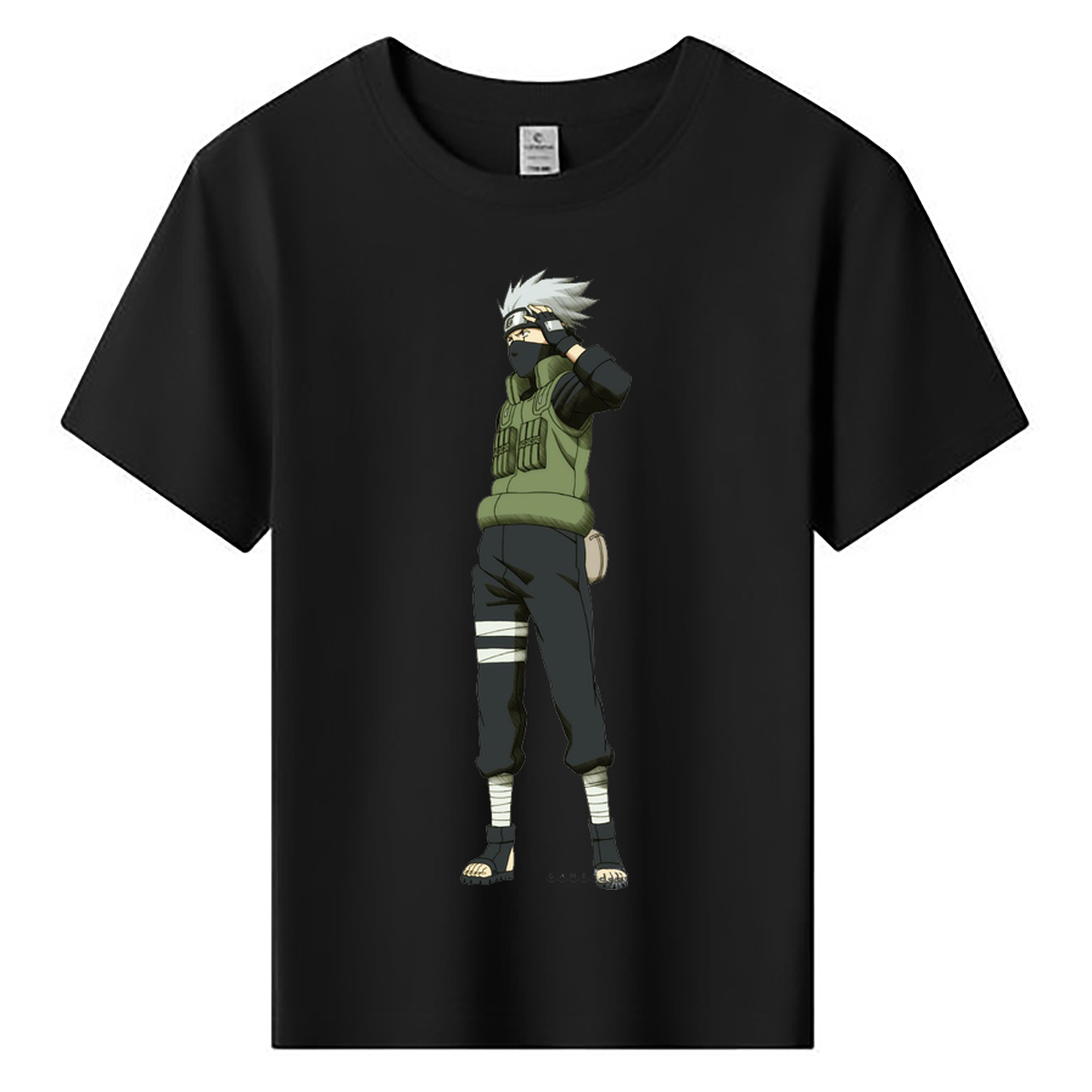 （画像用） NARUTO -ナルト- はたけ カカシ Hatake Kakashi 綿100％キッズTシャツ（フロントプリント）