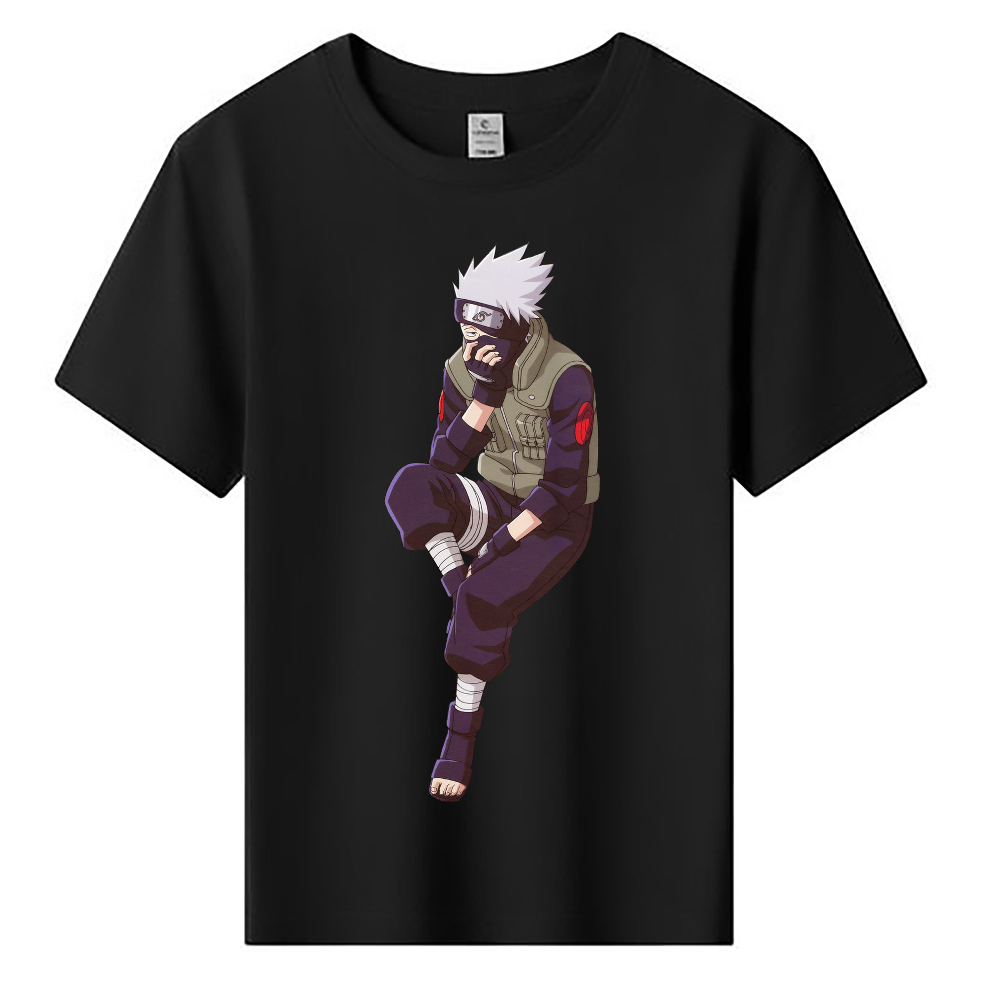 （画像用） NARUTO -ナルト- はたけ カカシ Hatake Kakashi 綿100％キッズTシャツ（フロントプリント）