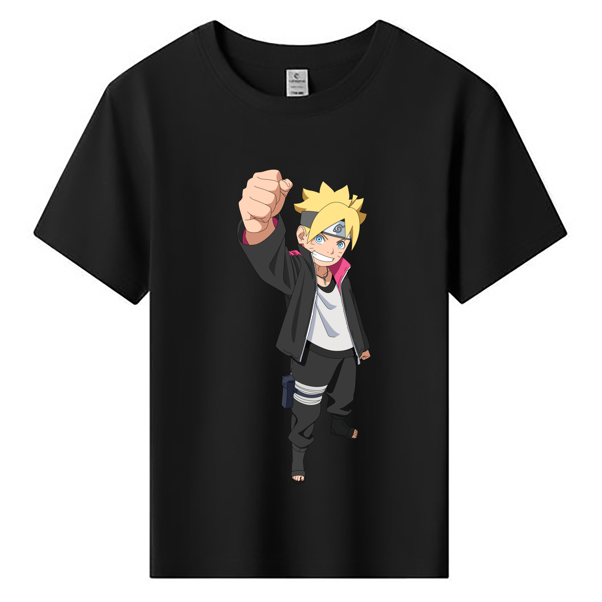 （画像用） NARUTO -ナルト- うずまき ボルト Uzumaki Boruto 綿100％キッズTシャツ（フロントプリント）