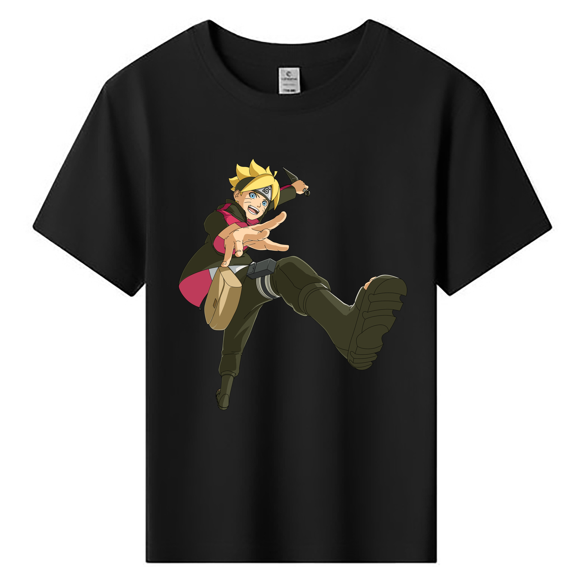 （画像用） NARUTO -ナルト- うずまき ボルト Uzumaki Boruto 綿100％キッズTシャツ（フロントプリント）