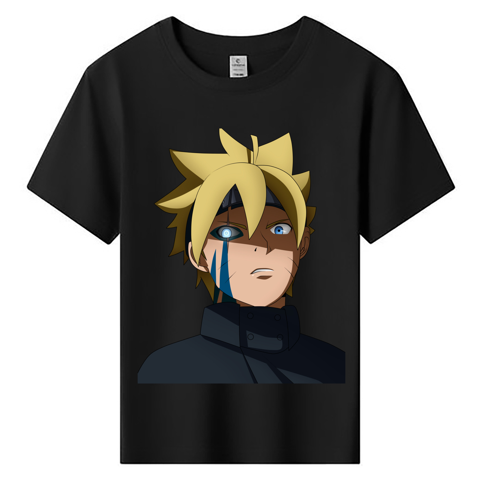 （画像用） NARUTO -ナルト- うずまき ボルト Uzumaki Boruto 綿100％キッズTシャツ（フロントプリント）