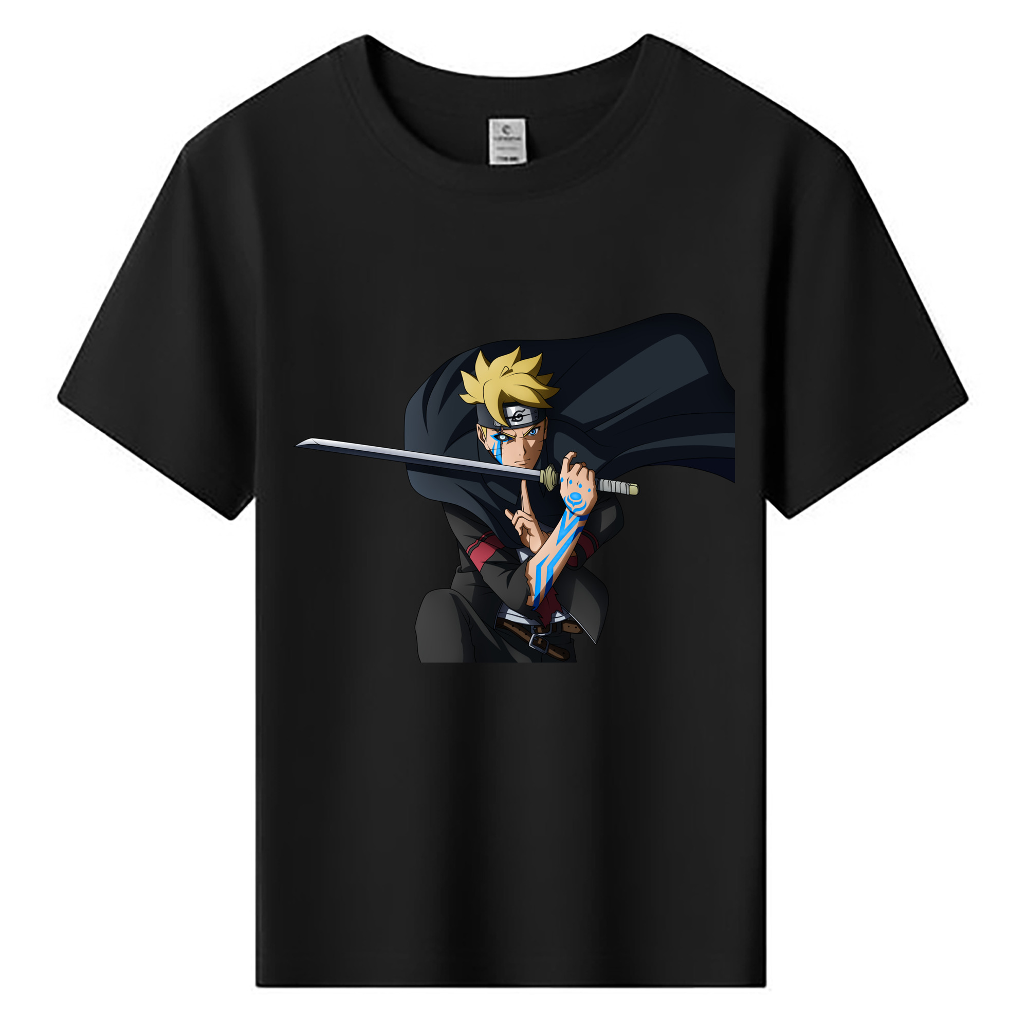 （画像用） NARUTO -ナルト- うずまき ボルト Uzumaki Boruto 綿100％キッズTシャツ（フロントプリント）