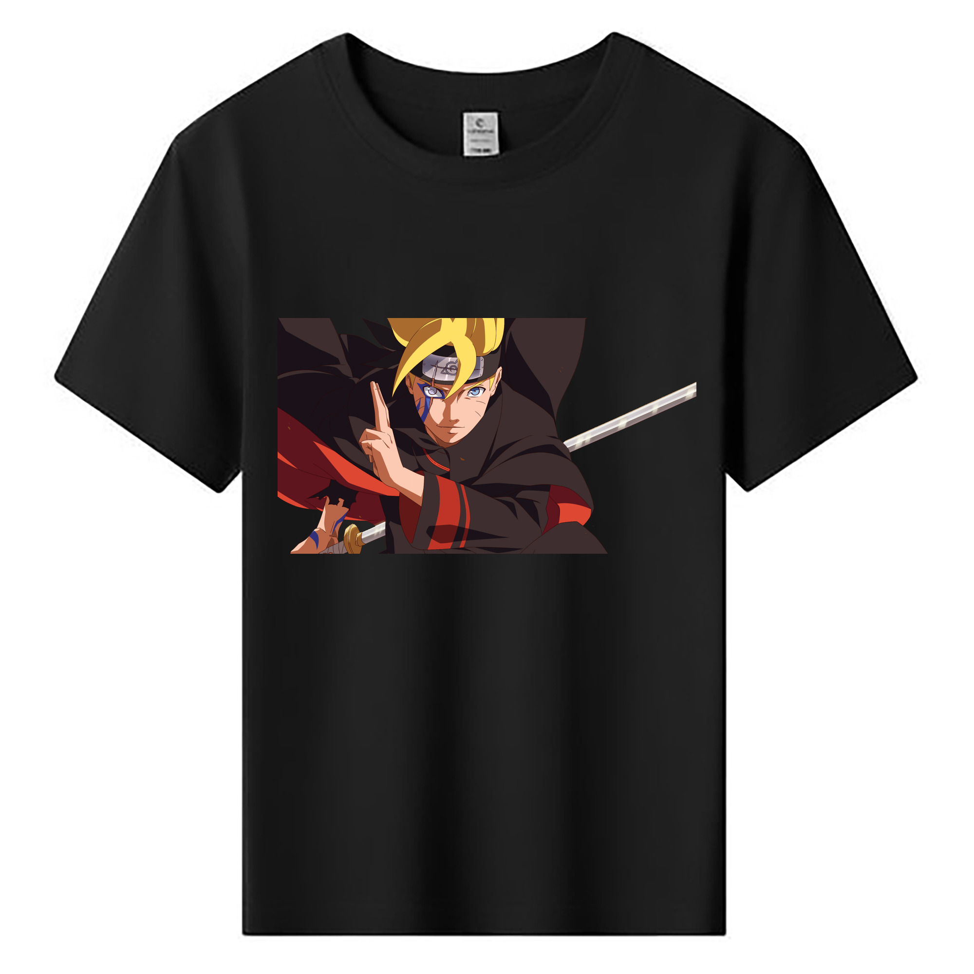 （画像用） NARUTO -ナルト- うずまき ボルト Uzumaki Boruto 綿100％キッズTシャツ（フロントプリント）