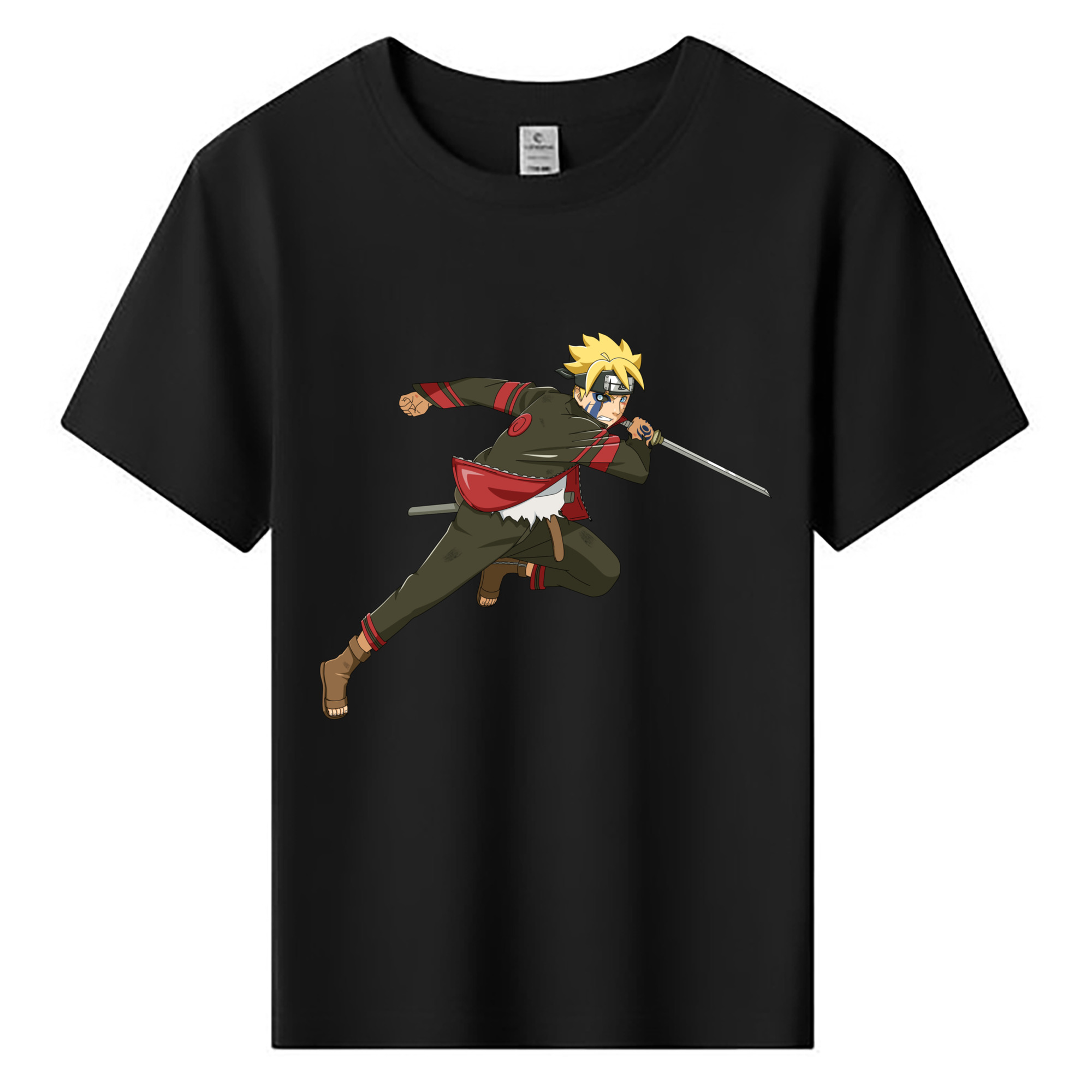 （画像用） NARUTO -ナルト- うずまき ボルト Uzumaki Boruto 綿100％キッズTシャツ（フロントプリント）