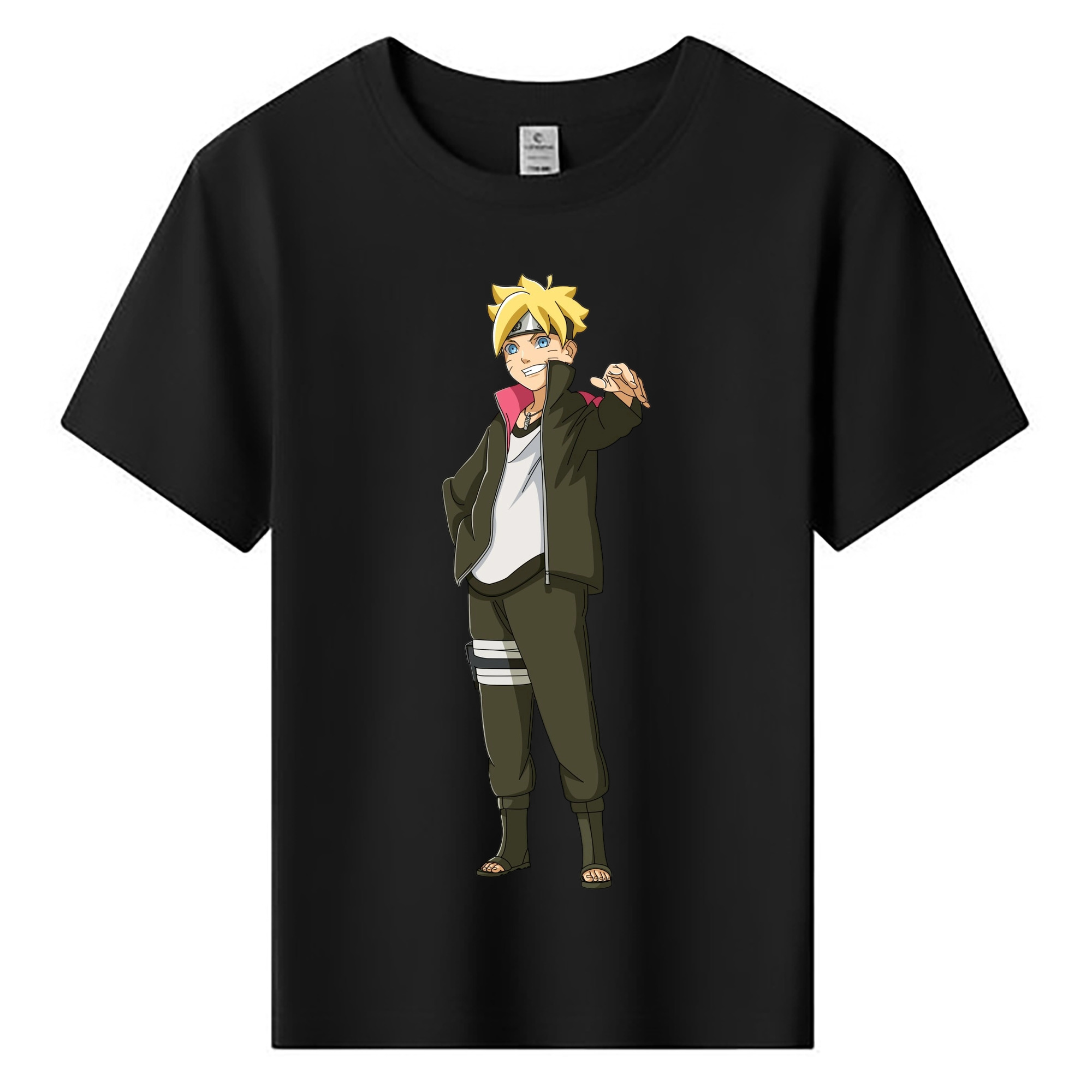（画像用） NARUTO -ナルト- うずまき ボルト Uzumaki Boruto 綿100％キッズTシャツ（フロントプリント）