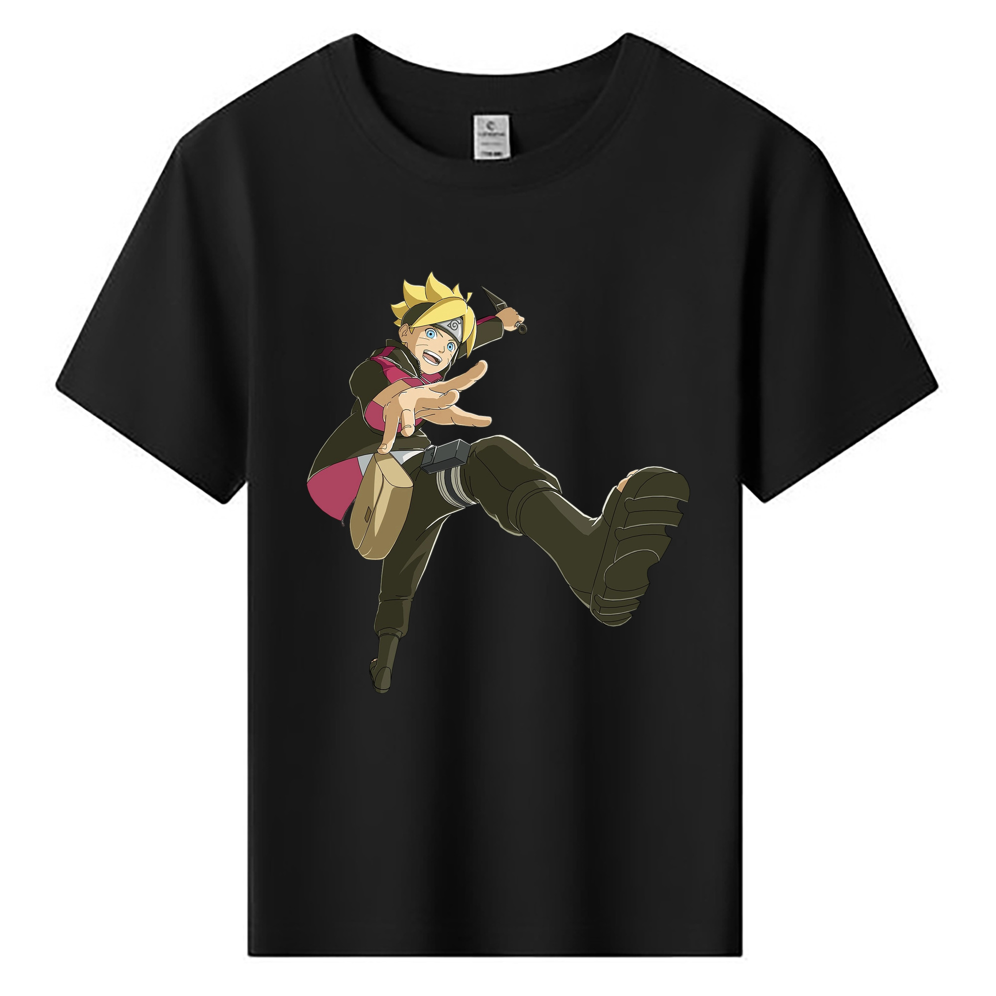 （画像用） NARUTO -ナルト- うずまき ボルト Uzumaki Boruto 綿100％キッズTシャツ（フロントプリント）
