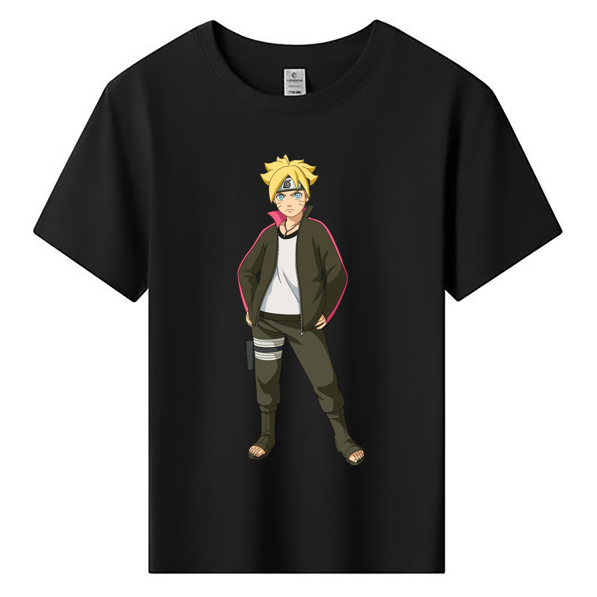 （画像用） NARUTO -ナルト- うずまき ボルト Uzumaki Boruto 綿100％キッズTシャツ（フロントプリント）