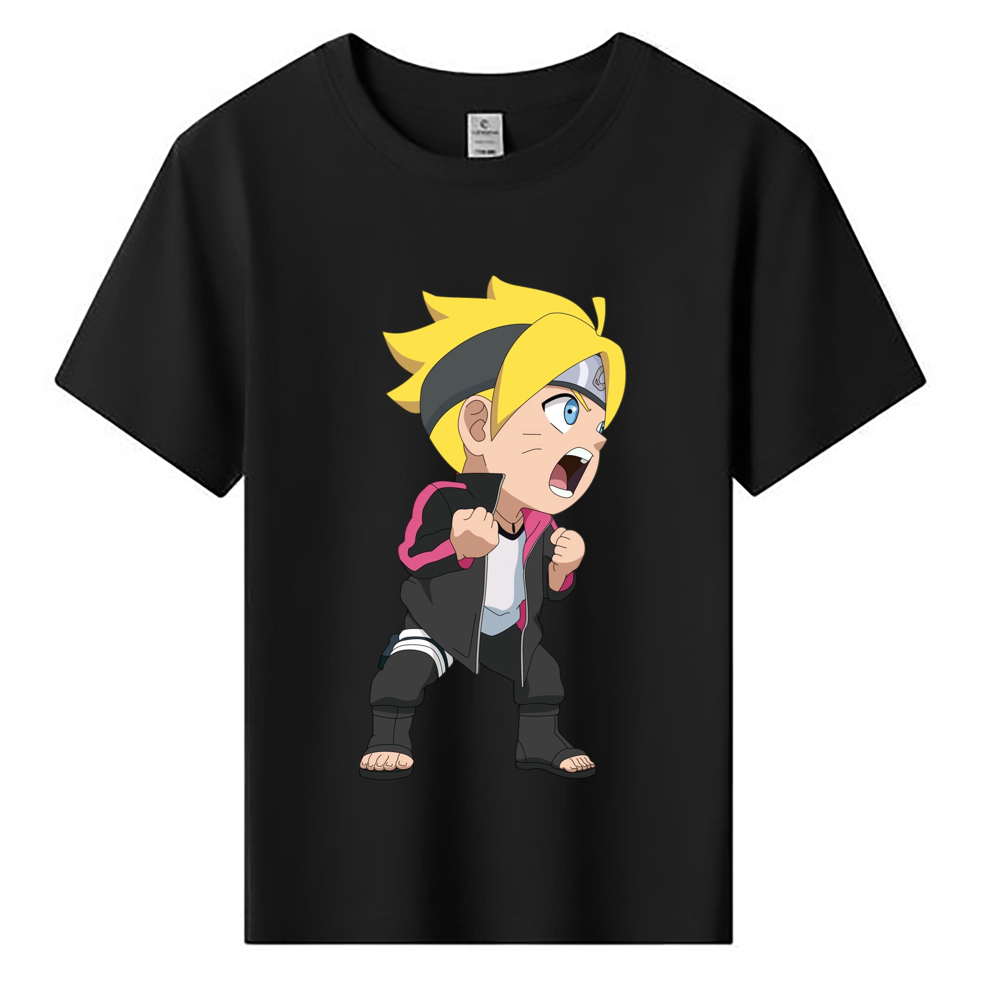 （画像用） NARUTO -ナルト- うずまき ボルト Uzumaki Boruto 綿100％キッズTシャツ（フロントプリント）