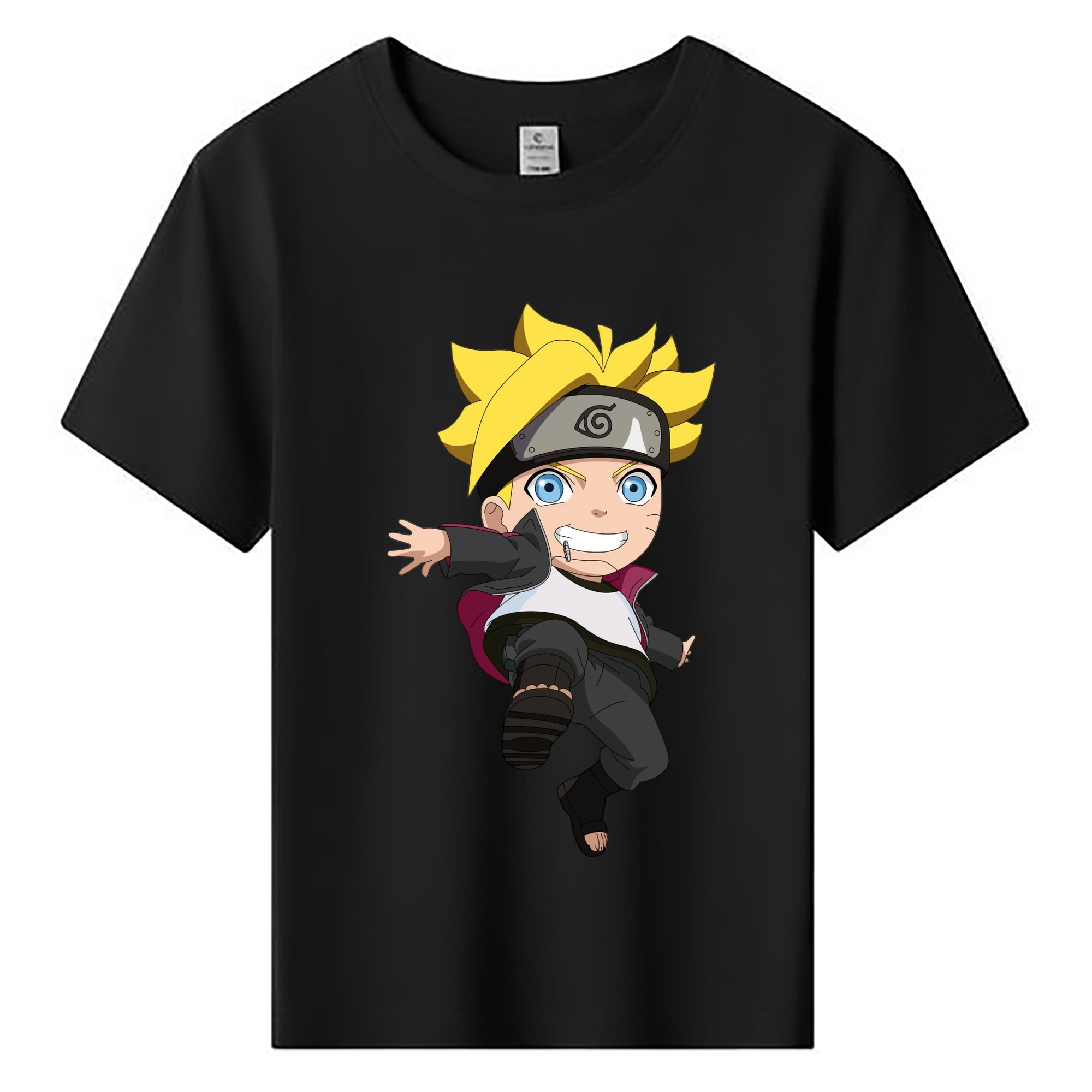 （画像用） NARUTO -ナルト- うずまき ボルト Uzumaki Boruto 綿100％キッズTシャツ（フロントプリント）