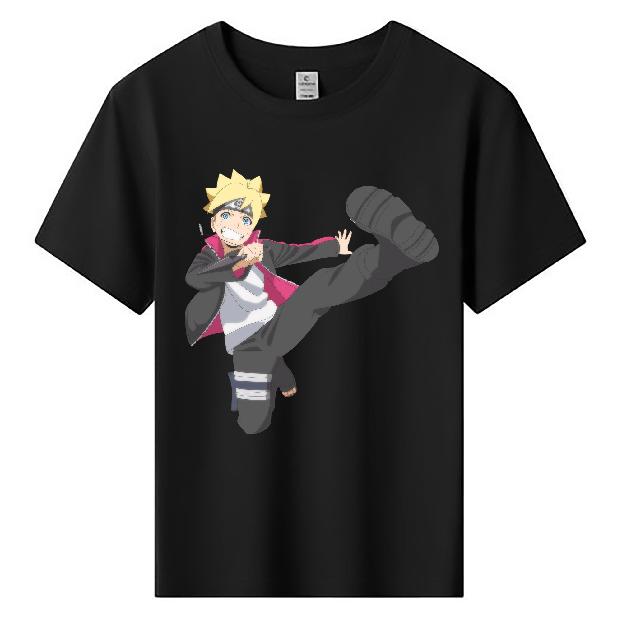 （画像用） NARUTO -ナルト- うずまき ボルト Uzumaki Boruto 綿100％キッズTシャツ（フロントプリント）
