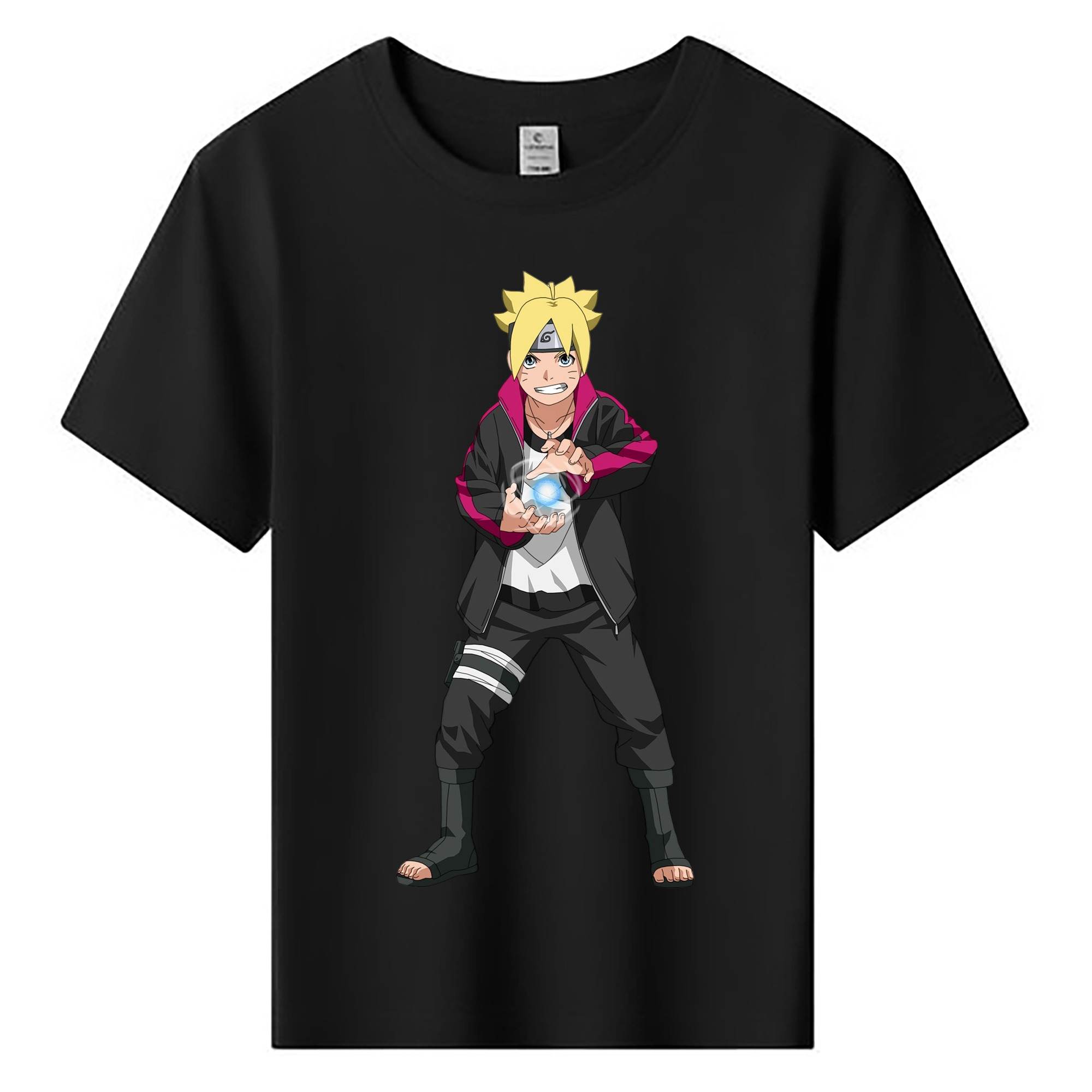 （画像用） NARUTO -ナルト- うずまき ボルト Uzumaki Boruto 綿100％キッズTシャツ（フロントプリント）