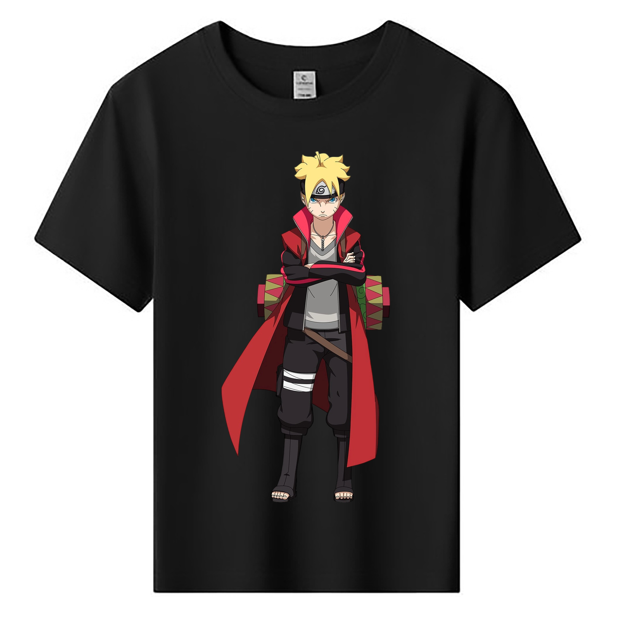 （画像用） NARUTO -ナルト- うずまき ボルト Uzumaki Boruto 綿100％キッズTシャツ（フロントプリント）