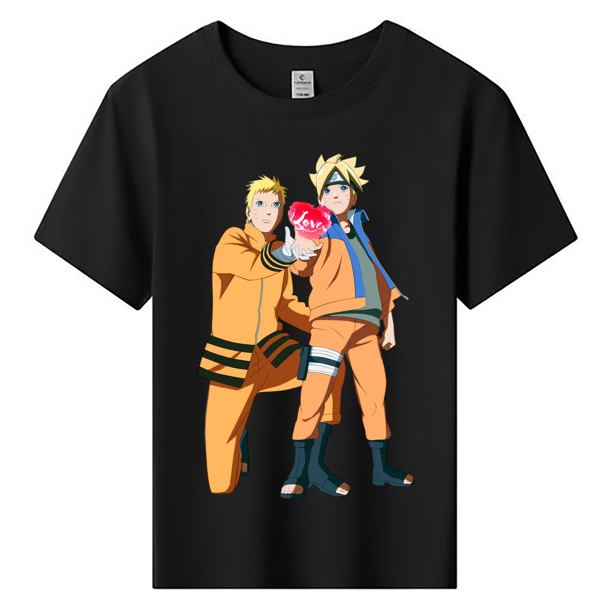 （画像用） NARUTO -ナルト- うずまき ボルト Uzumaki Boruto 綿100％キッズTシャツ（フロントプリント）