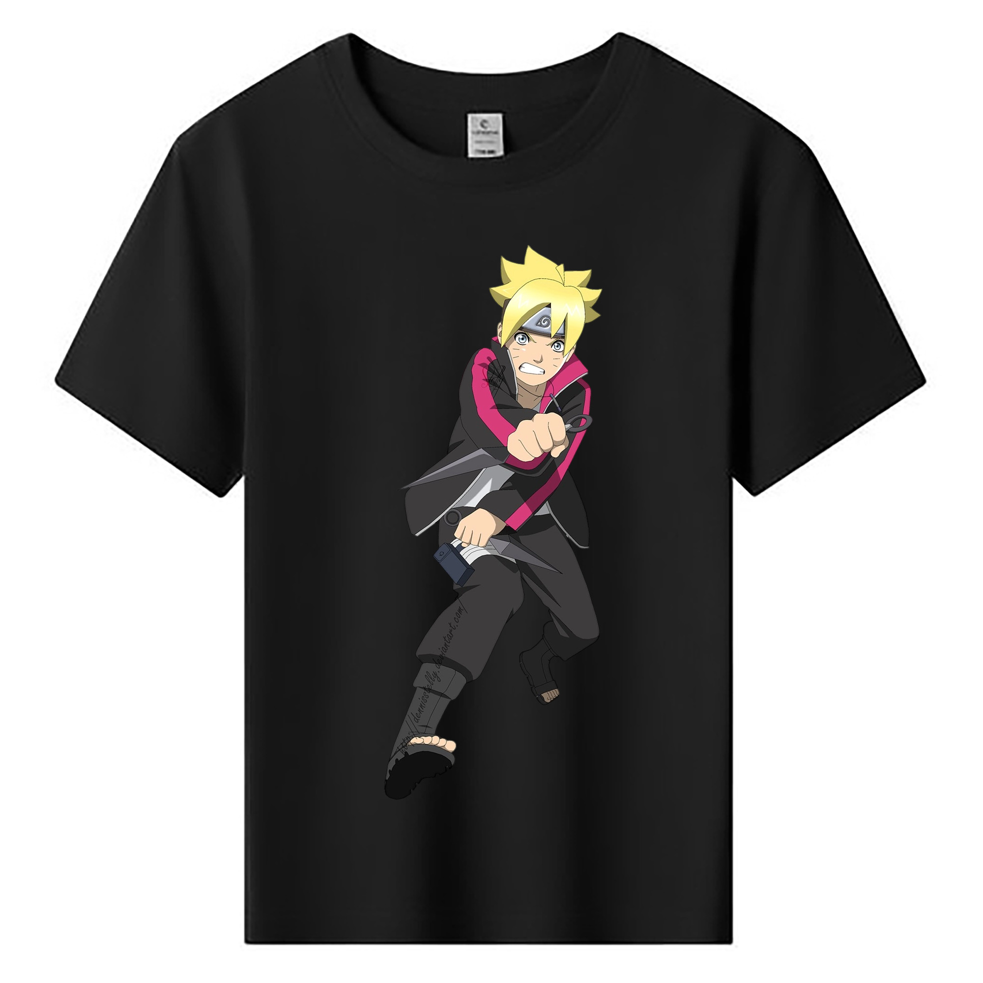 （画像用） NARUTO -ナルト- うずまき ボルト Uzumaki Boruto 綿100％キッズTシャツ（フロントプリント）