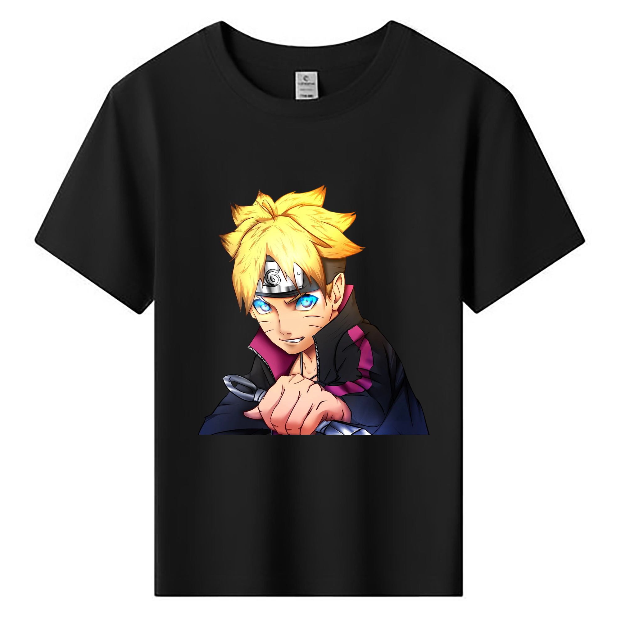 （画像用） NARUTO -ナルト- うずまき ボルト Uzumaki Boruto 綿100％キッズTシャツ（フロントプリント）