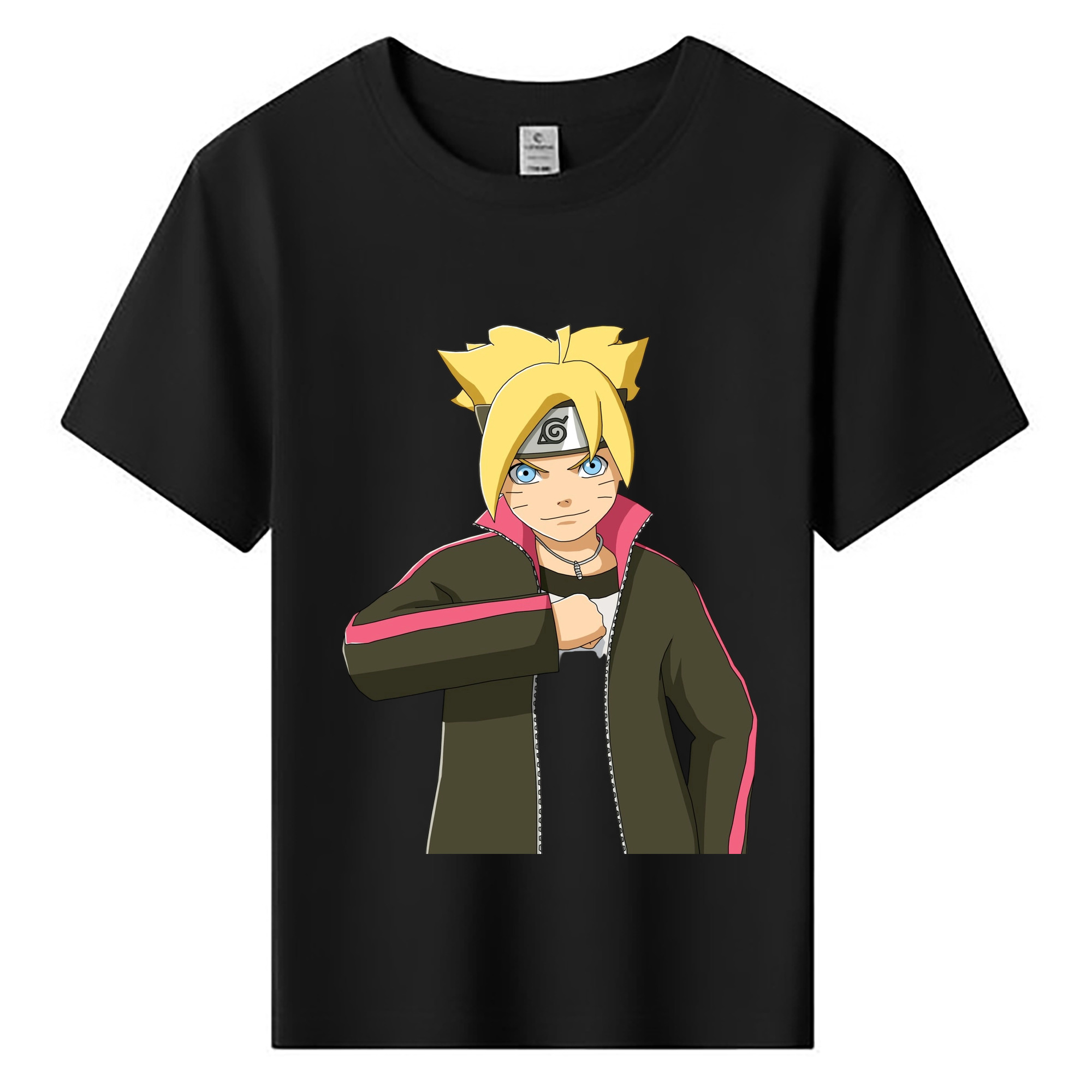 （画像用） NARUTO -ナルト- うずまき ボルト Uzumaki Boruto 綿100％キッズTシャツ（フロントプリント）