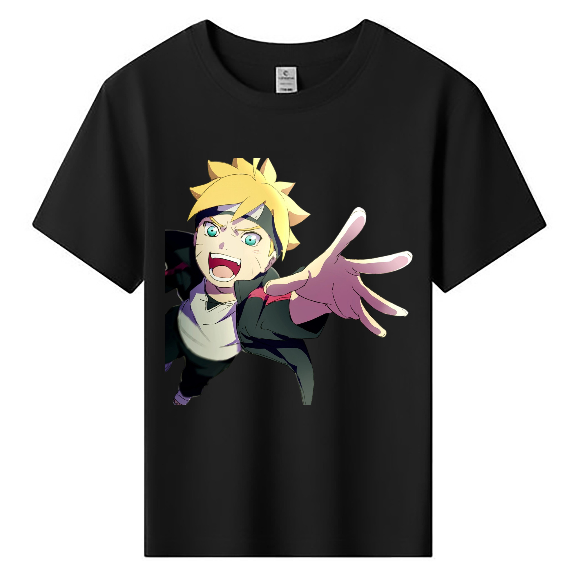 （画像用） NARUTO -ナルト- うずまき ボルト Uzumaki Boruto 綿100％キッズTシャツ（フロントプリント）