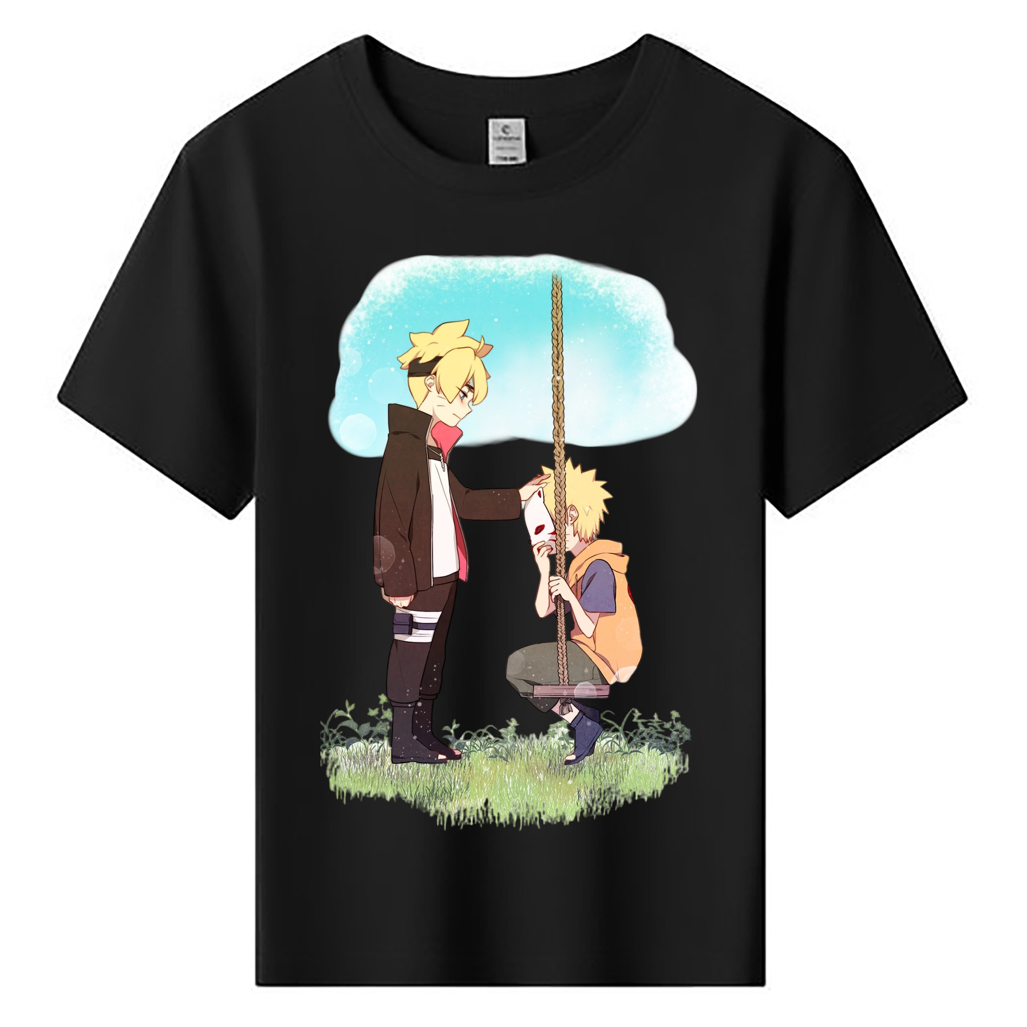 （画像用） NARUTO -ナルト- うずまき ボルト Uzumaki Boruto 綿100％キッズTシャツ（フロントプリント）