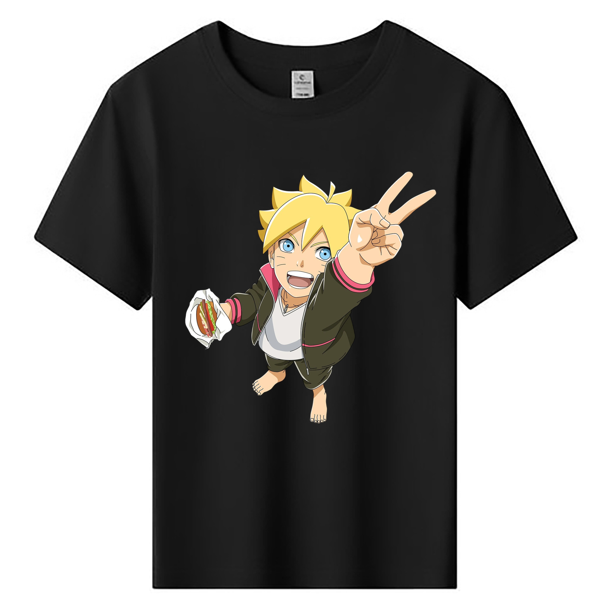 （画像用） NARUTO -ナルト- うずまき ボルト Uzumaki Boruto 綿100％キッズTシャツ（フロントプリント）